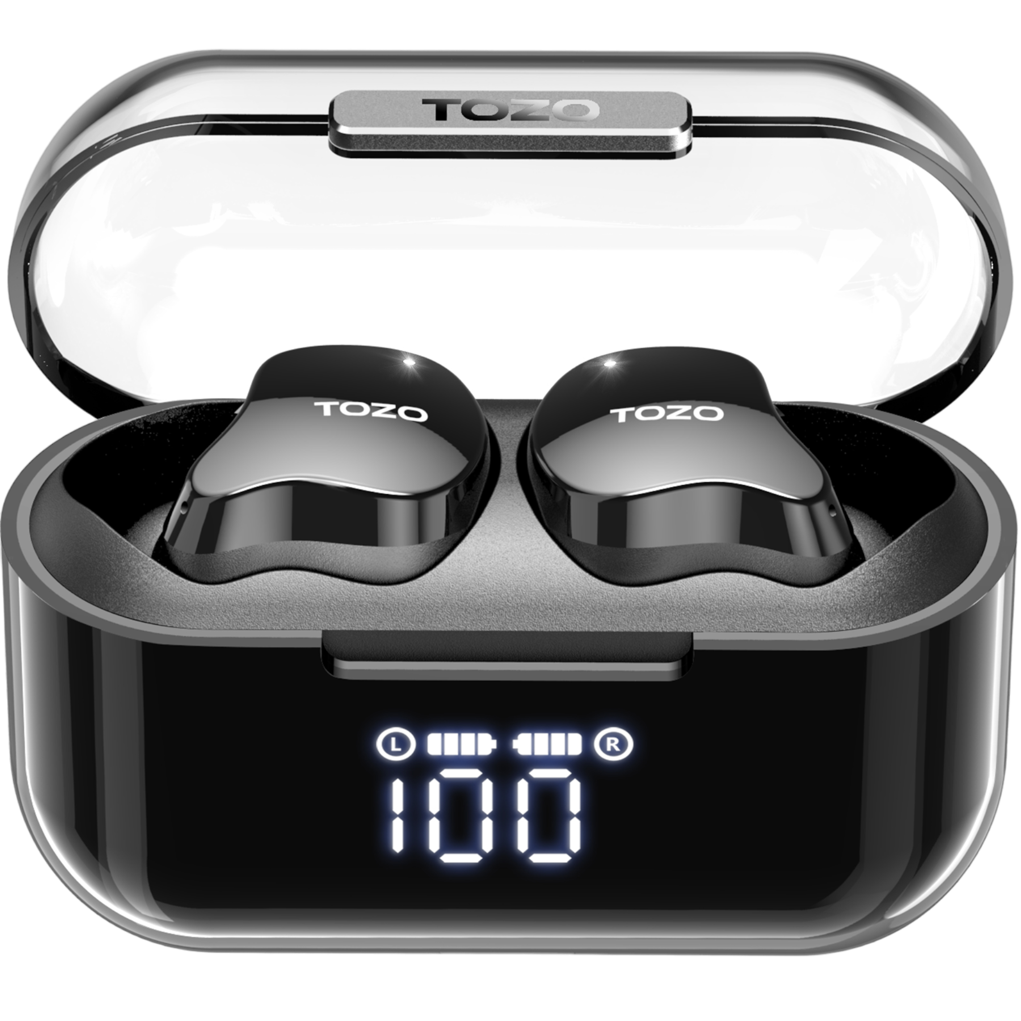 Tozo T18 Crystal Buds Bluetooth Wireless Stereo Earbuds with Charging Case - Black - Pro-Distributing