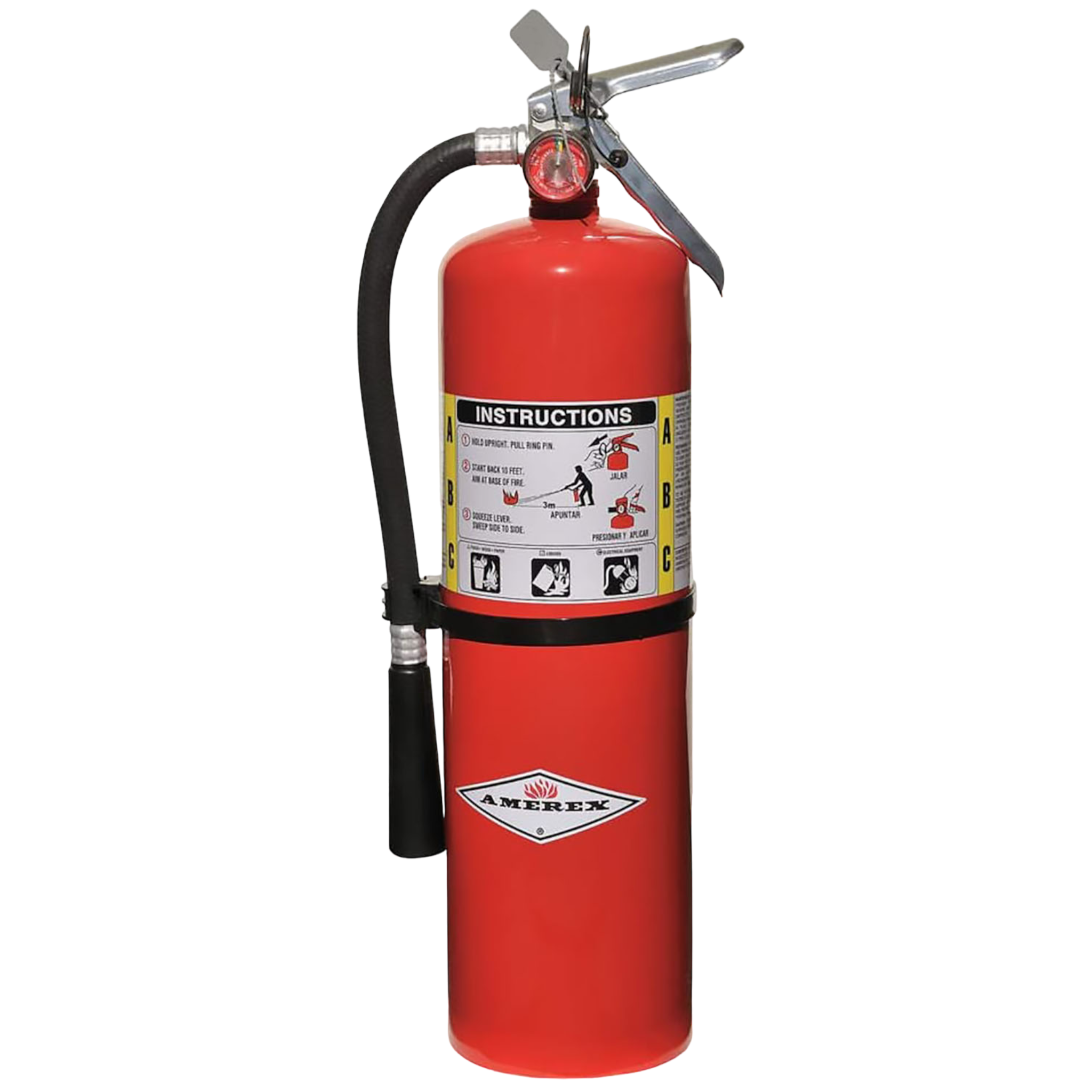 Amerex B456 ABC Dry Chemical Fire Extinguisher with Aluminum Valve, 10 lb - Pro-Distributing
