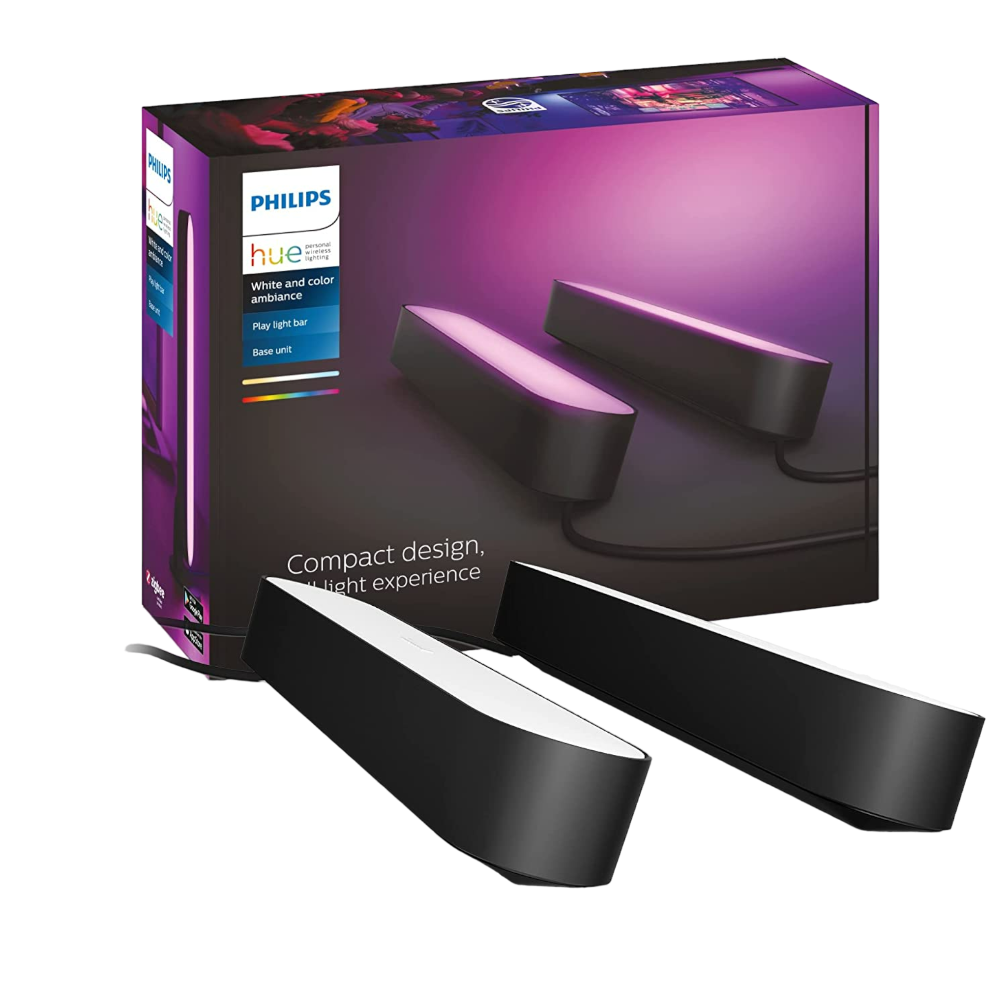 Philips Hue Play White & Color Smart Light, 2 Pack Base Kit, Hub Required - Pro-Distributing
