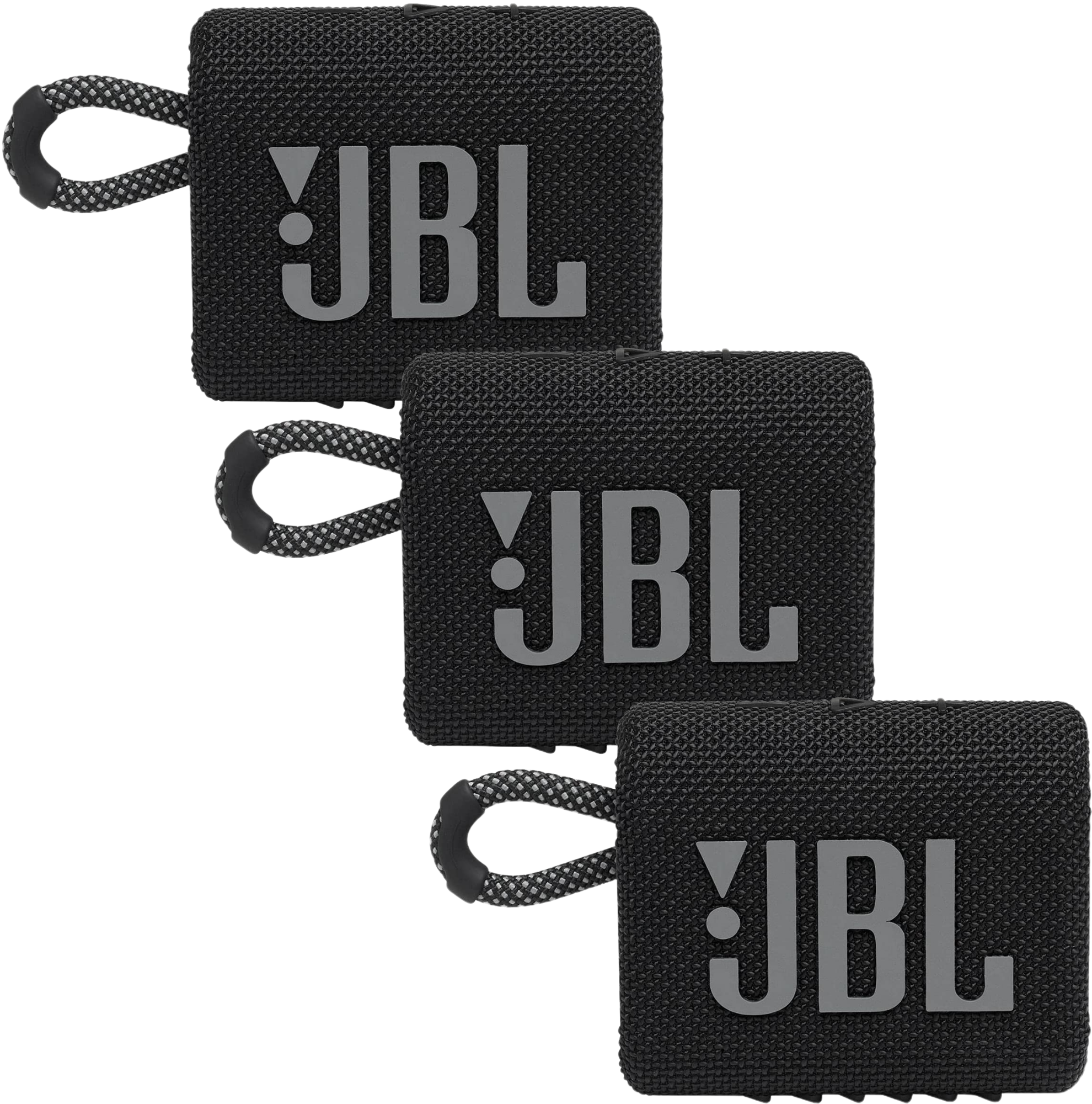 3 Pack JBL Go 3 Portable Bluetooth Speaker, Waterproof and Dustproof -  Black - JBLGO3BLKAM freeshipping - Pro-Distributing