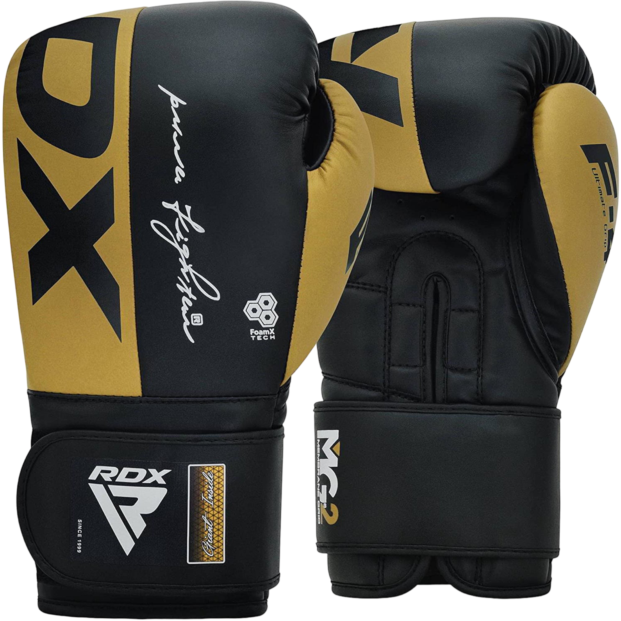 RDX REX F4 MMA, BJJ, Muay Thai, Kickboxing, Training Boxing Gloves - GOLDEN/BLACK - 16oz - Pro-Distributing