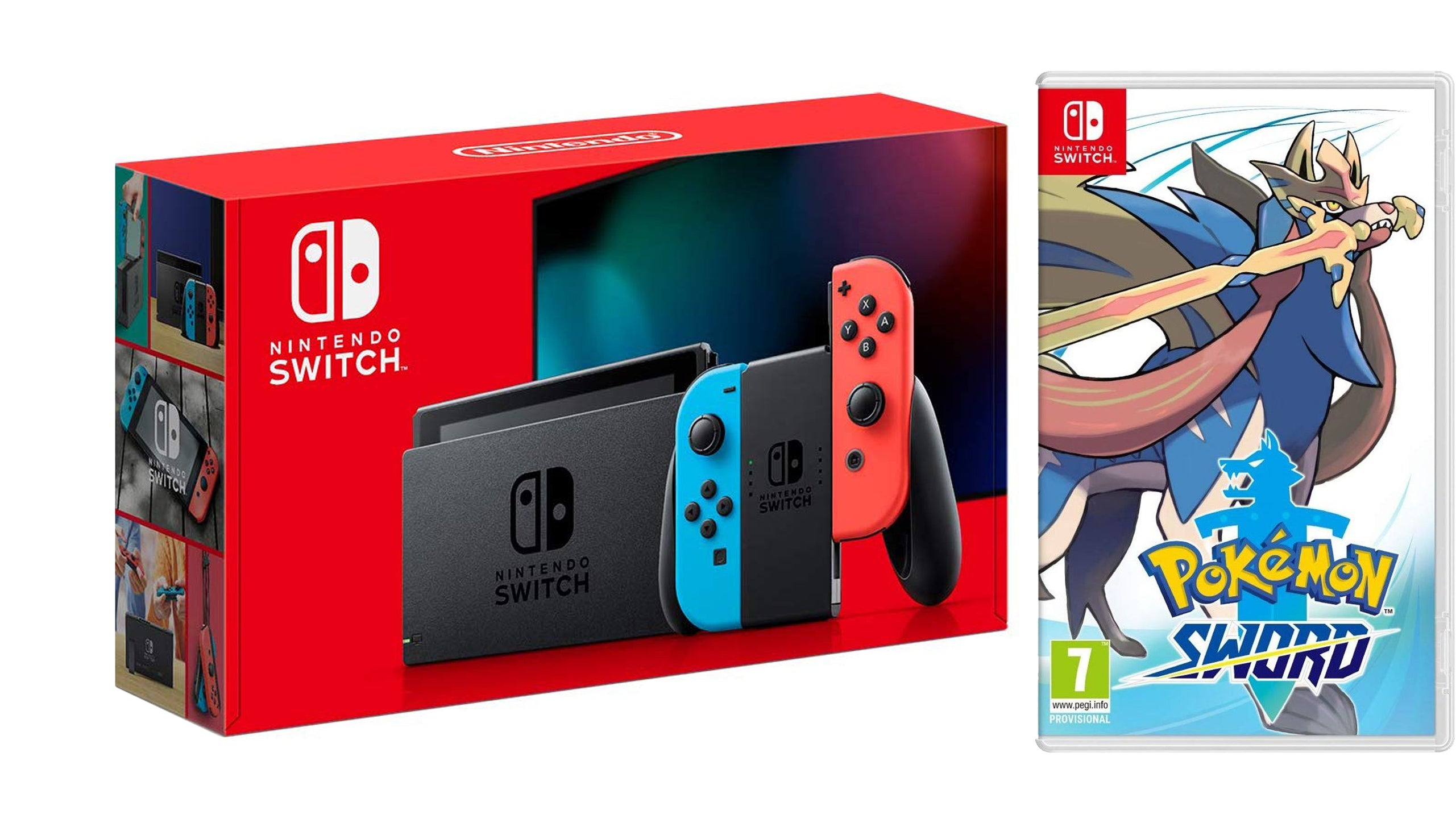 Nintendo Switch 32GB Neon with Pokemon Sword Bundle - Pro-Distributing