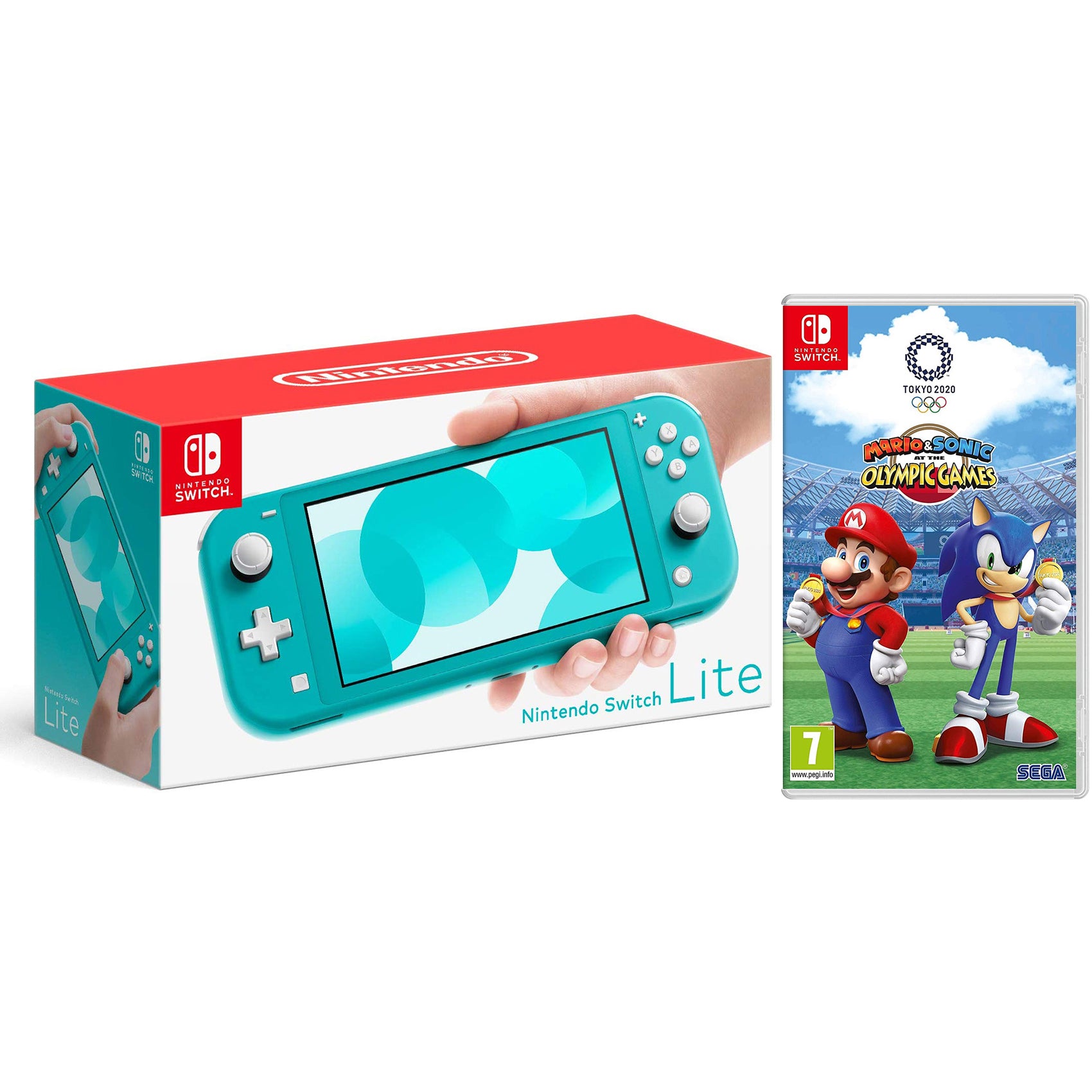 Nintendo Switch Lite 32GB Turquoise and Mario & Sonic Olympic Games 2020 Bundle - Pro-Distributing
