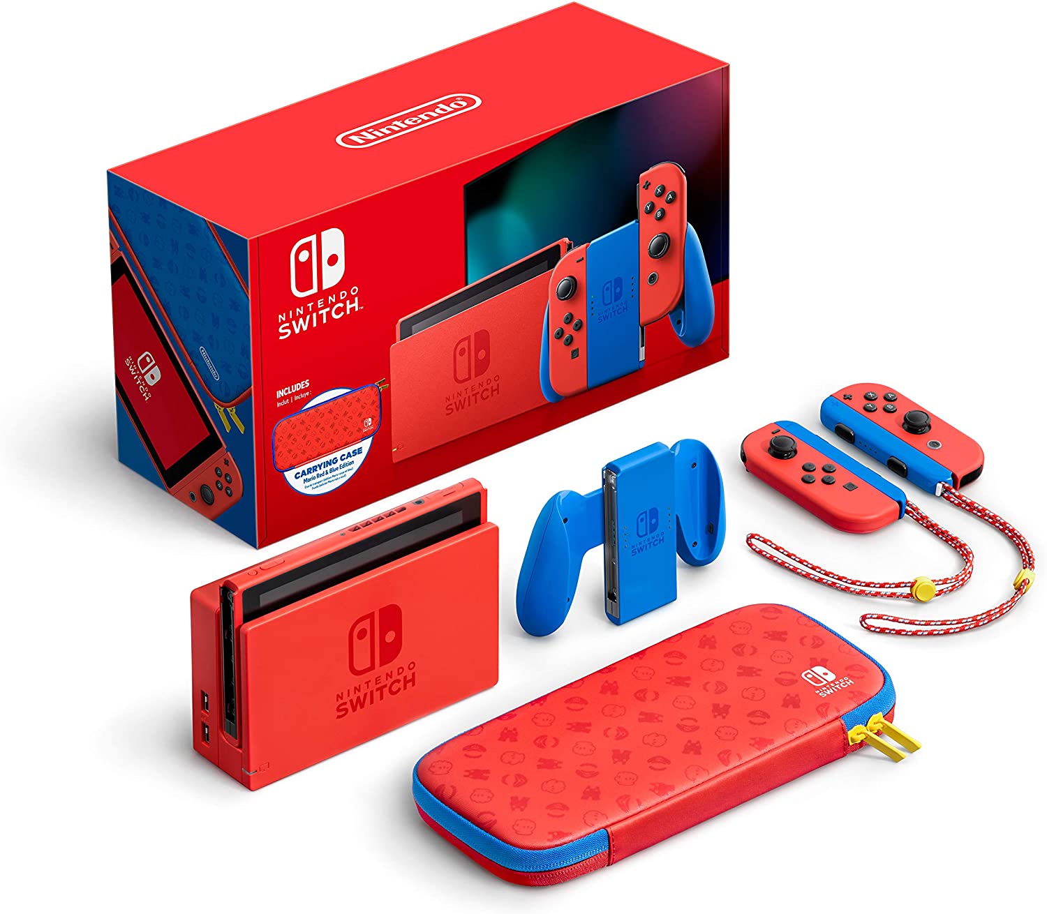 Nintendo Switch MARIO RED & BLUE EDITION with Surge 11-In-1 Accessory Kit - Pro-Distributing