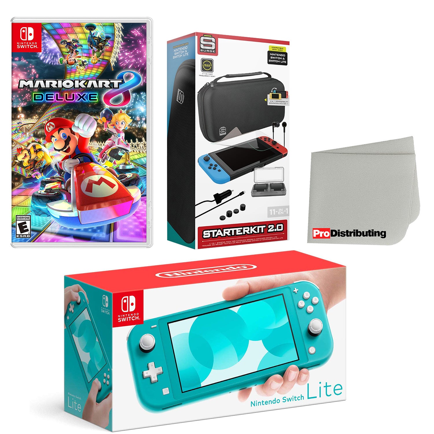 Nintendo Switch Lite Console Turquoise with Mario Kart Deluxe