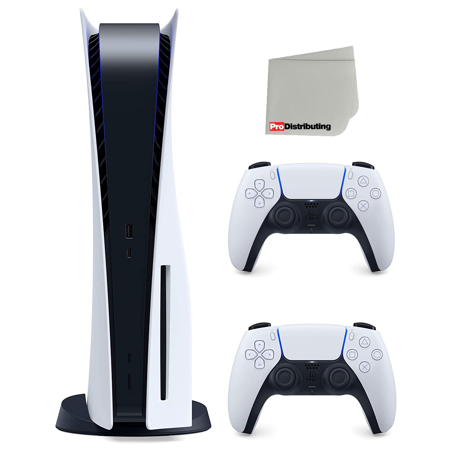 Sony Playstation 5 Disc Version Japan Import (Sony PS5 Disc) with Extra White Controller and Cleaning Cloth - Pro-Distributing