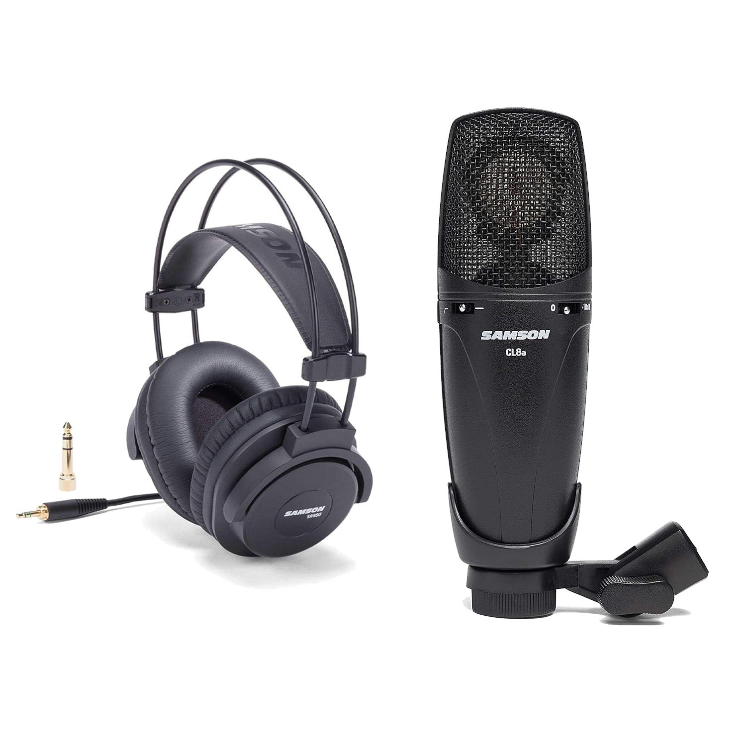 Samson CL8A Multi-Pattern Microphone and SR880 Closed-Back Headphones Bundle - Pro-Distributing