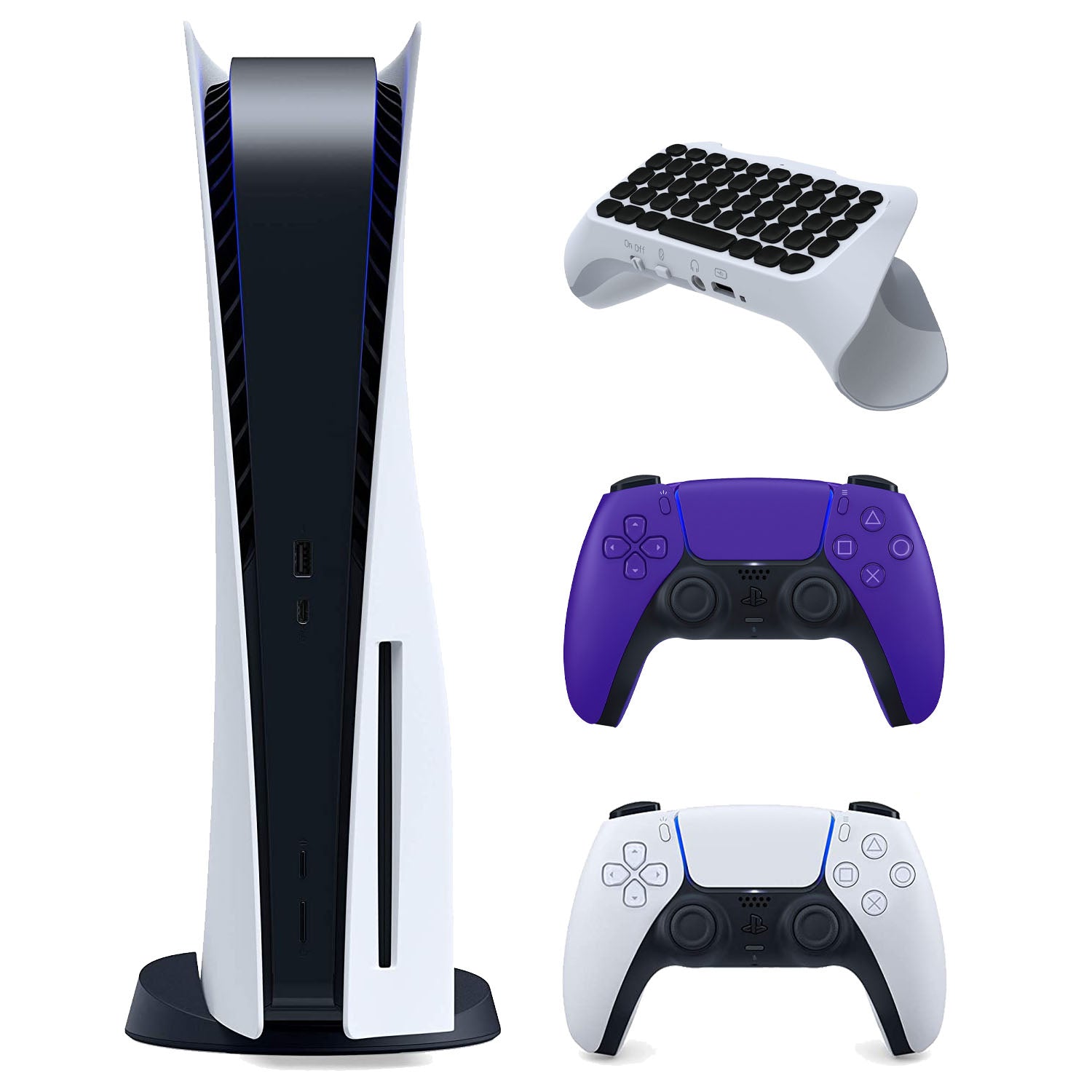 Sony Playstation 5 Disc Version Console (Japan Import) with Extra Purple Controller and Surge QuickType 2.0 Wireless PS5 Controller Keypad - Pro-Distributing