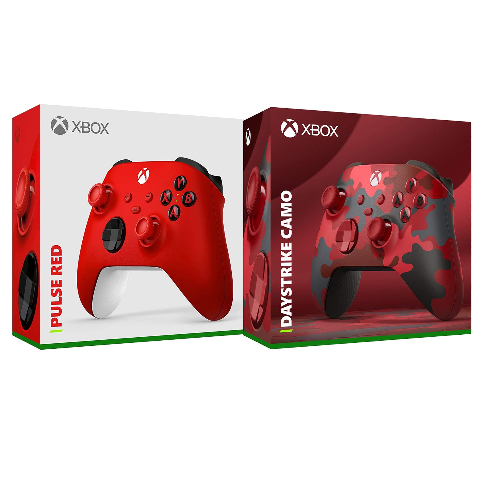 Microsoft Xbox Series Pulse Red Wireless Controller and Daystrike Camo Wireless Controller Bundle - Pro-Distributing