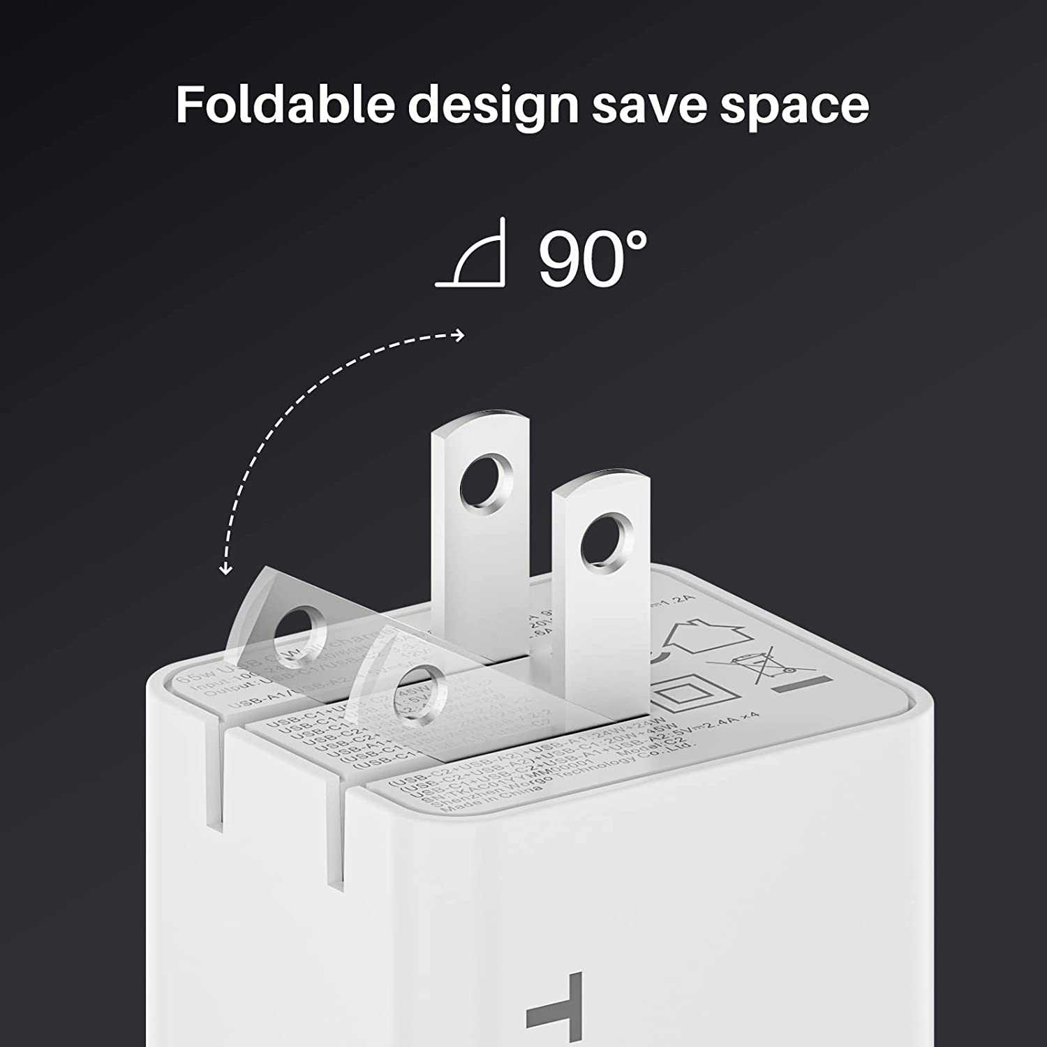 Tozo C2 65W USB-C 4 Port PD and QC Wall Charger Power Adapter - White - Pro-Distributing
