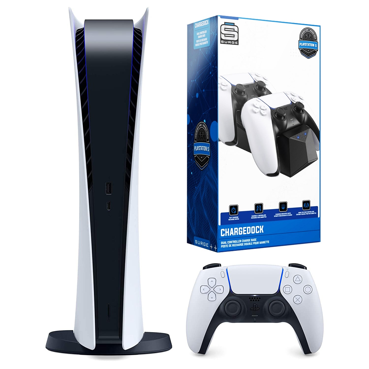 Sony Playstation 5 Digital Version Console with Dual Charging Dock Station  Bundle freeshipping - Pro-Distributing