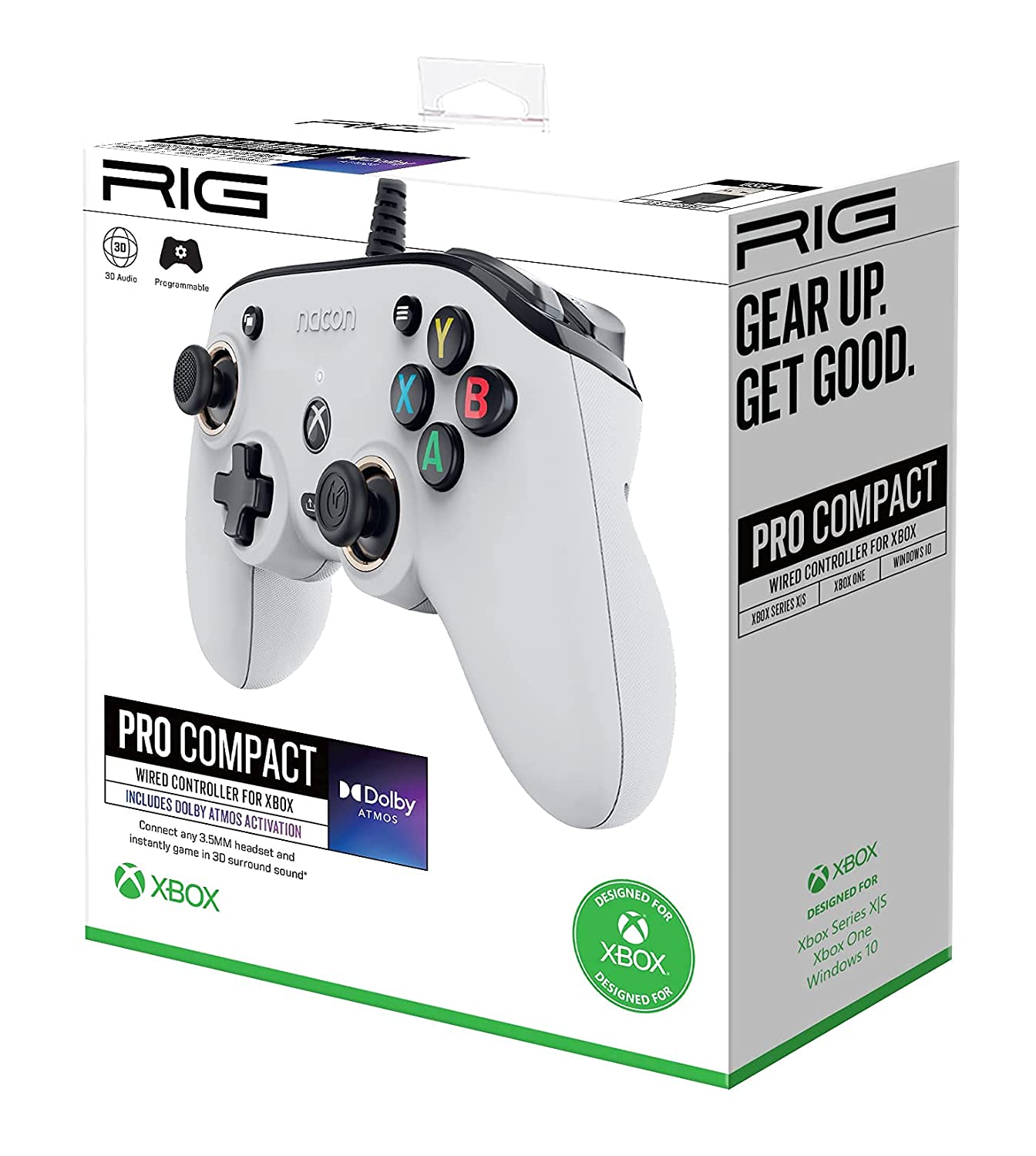 Nacon PRO Compact Controller for Xbox Series X|S and Xbox One - White - Pro-Distributing
