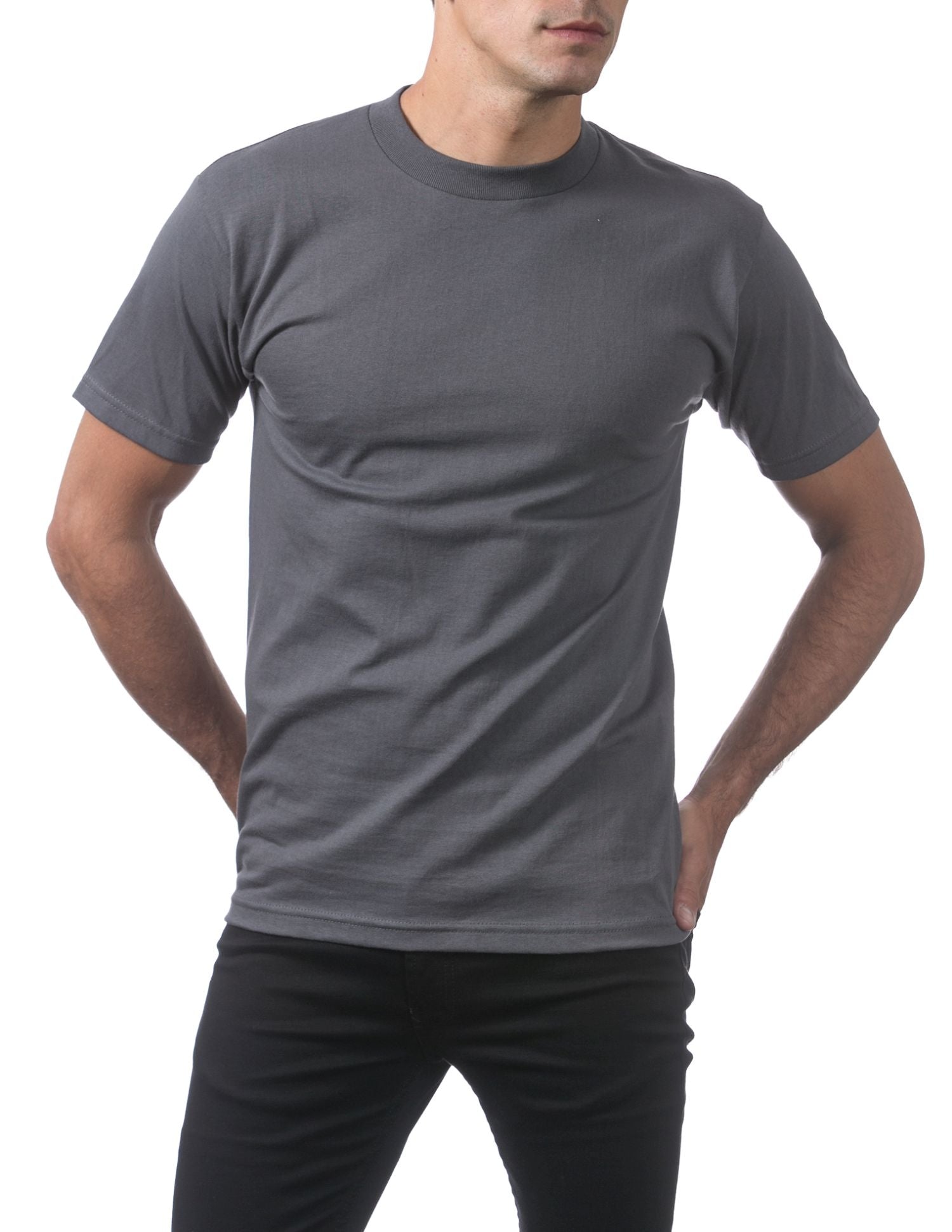 Pro Club Men's Comfort Cotton Short Sleeve T-Shirt - Graphite - Medium - Pro-Distributing