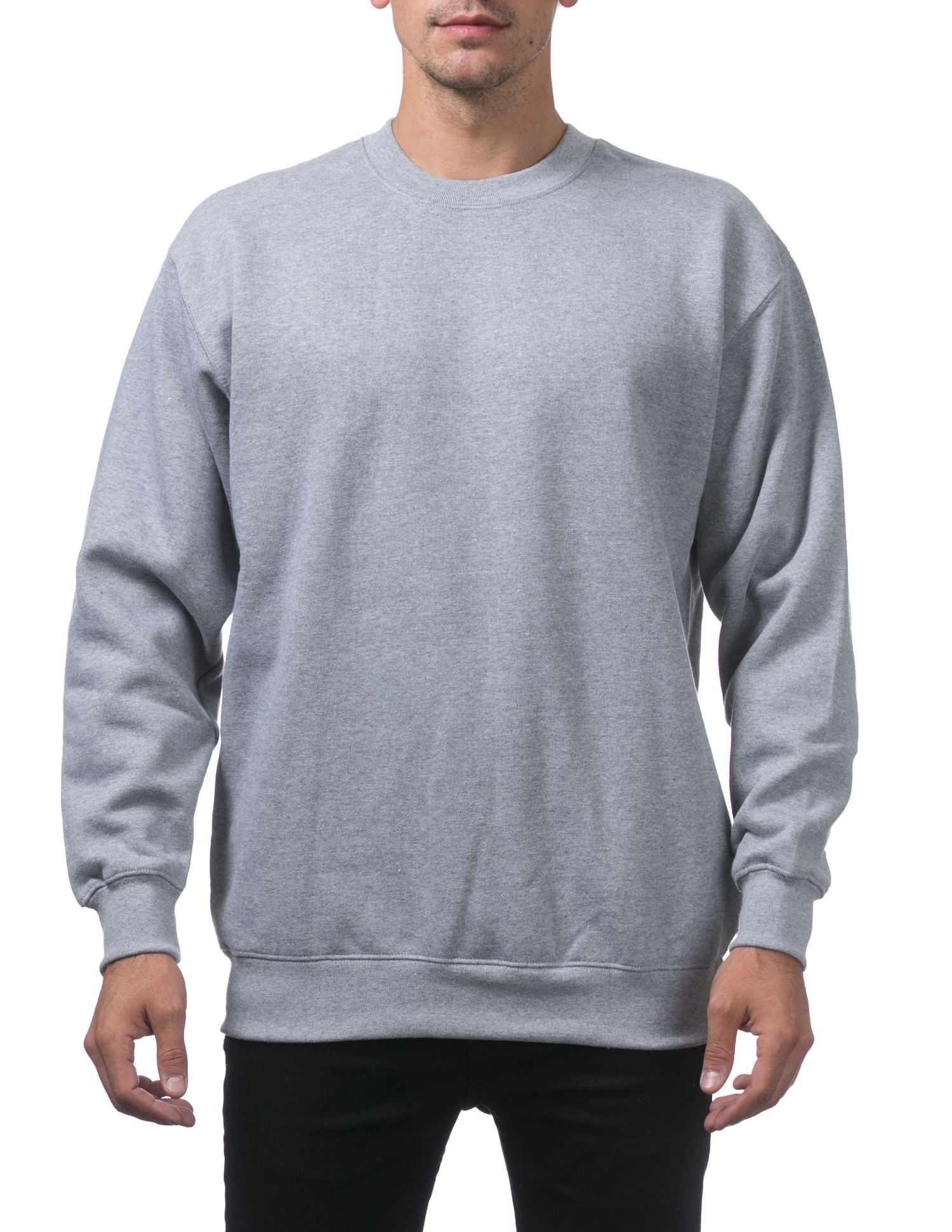 Pro Club Men's Comfort Crew Neck Fleece Pullover Sweater - Heather Gray - Small - Pro-Distributing
