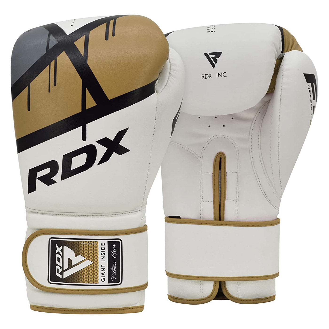 RDX F7 EGO MMA, BJJ, Muay Thai, Kickboxing, Training Boxing Gloves - GOLDEN - 10OZ - Pro-Distributing