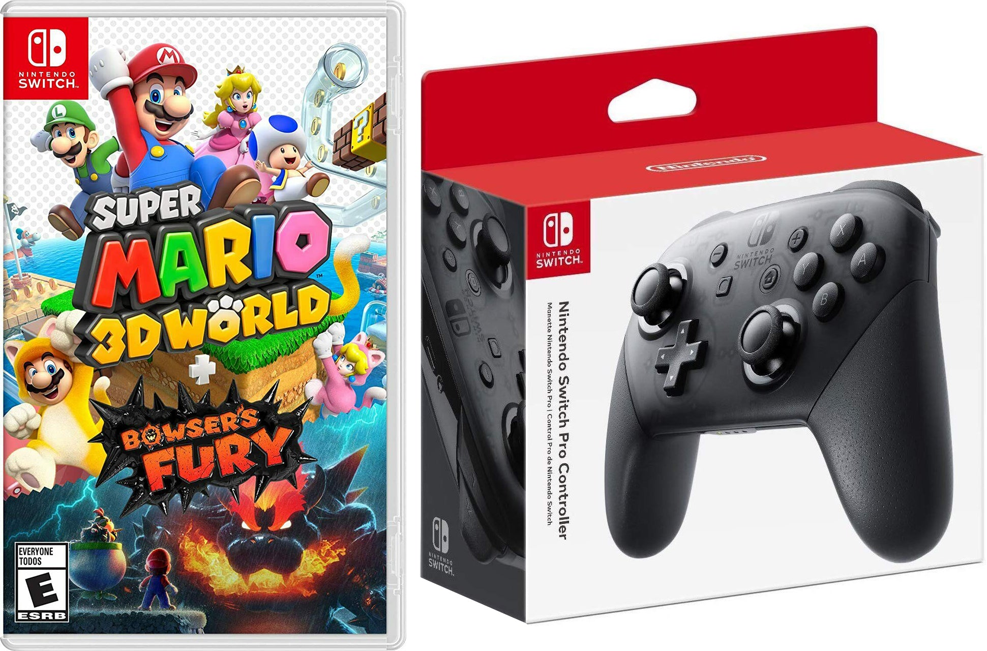 Super Mario 3D World + Bowser’s Fury and Wireless Pro Controller Bundle - Nintendo Switch - Pro-Distributing