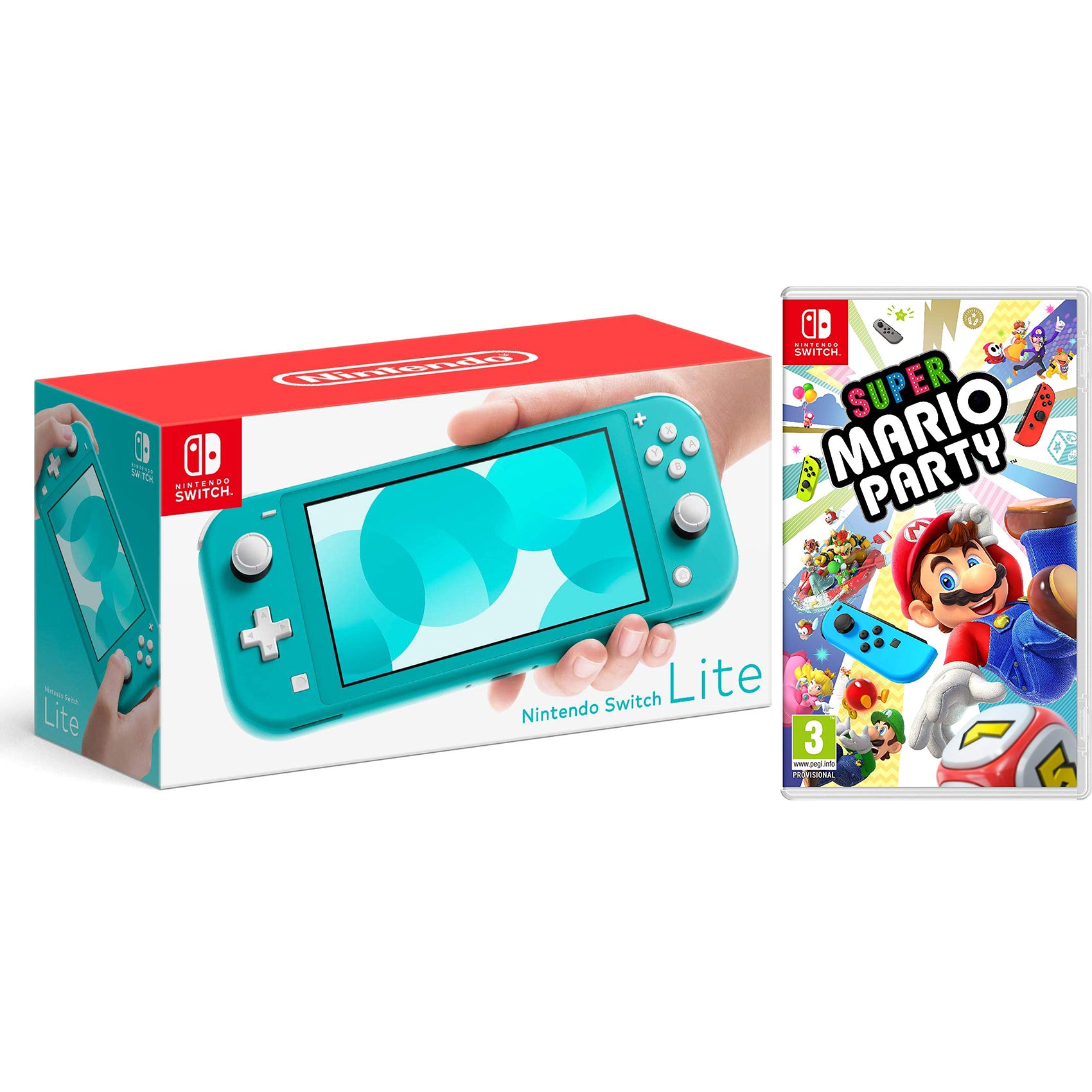 Nintendo Switch Lite 32GB Turquoise and Mario Party Bundle - Pro-Distributing