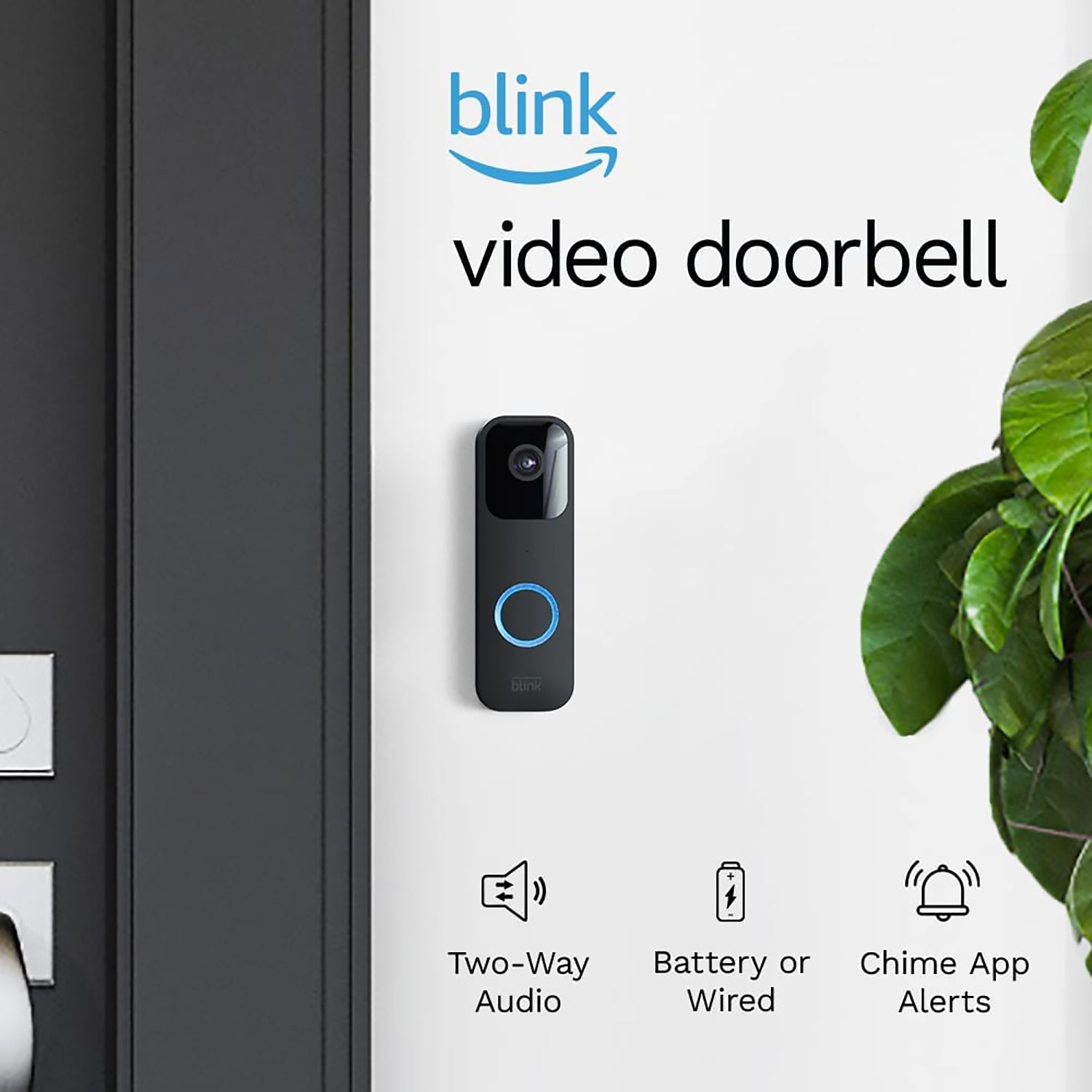 Blink Smart Wi-Fi Video Doorbell Wired/Battery with 2 Way Audio with Alexa - Black - Pro-Distributing