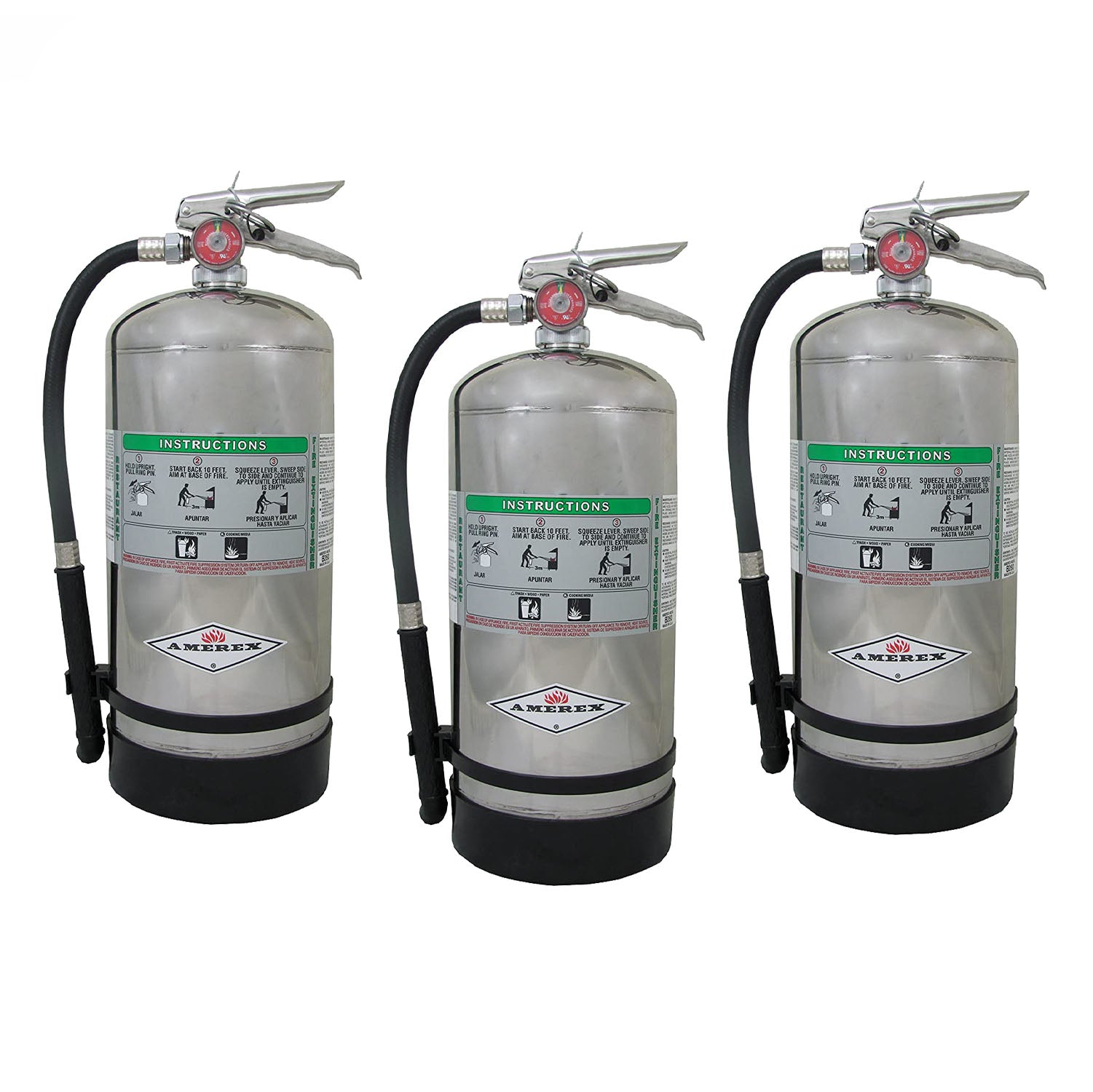 Amerex B260, 6 Liter Wet Chemical Class A K Fire Extinguisher - 3 Pack - Pro-Distributing