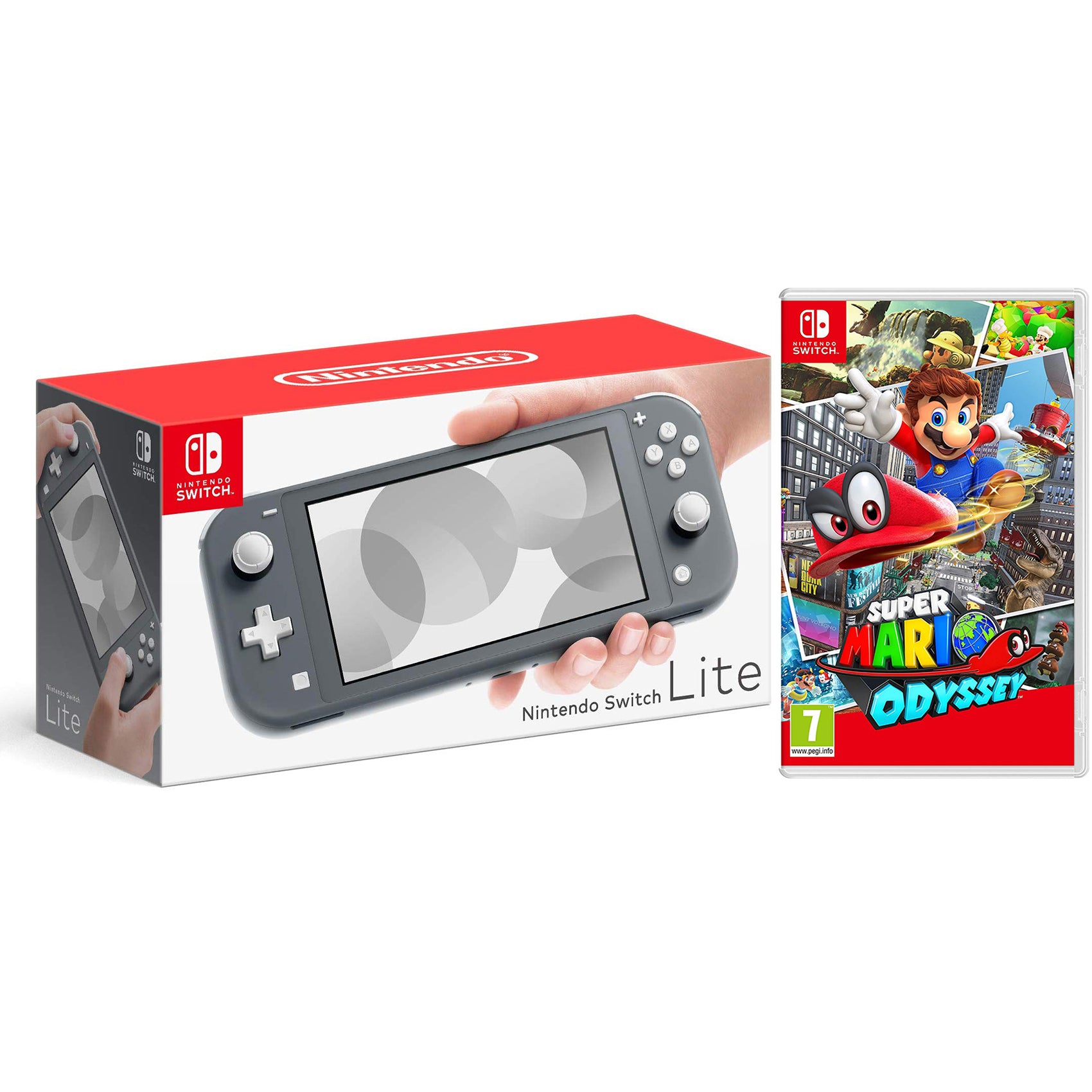 Nintendo Switch Lite 32GB Gray and Super Mario Odyssey Bundle - Pro-Distributing