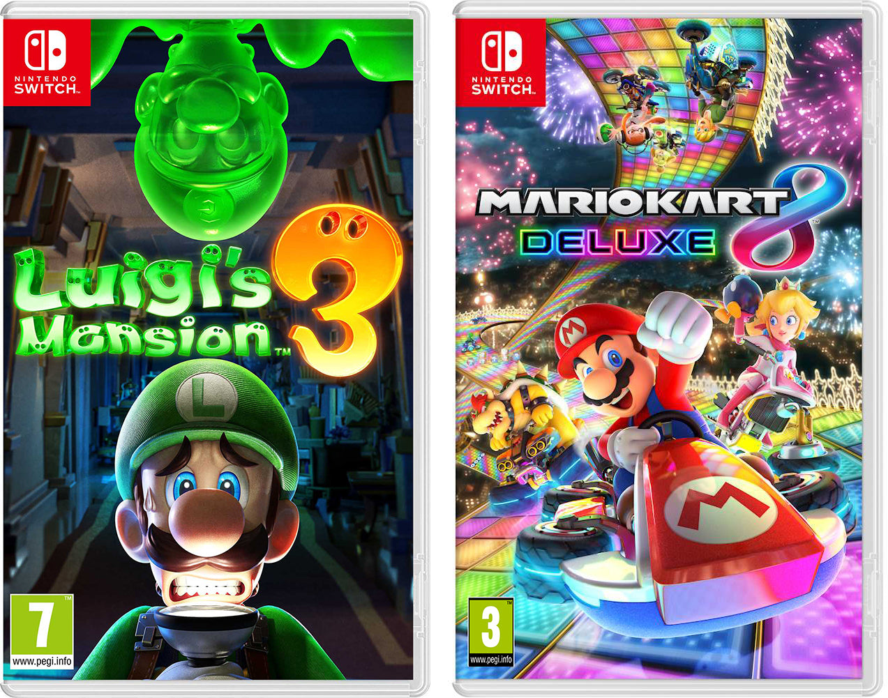 Luigi's Mansion 3 and Mario Kart 8 Deluxe Bundle - Nintendo Switch - Pro-Distributing