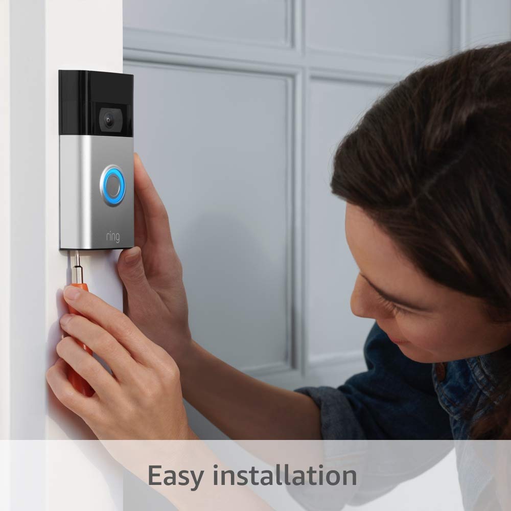 Ring Video Doorbell 1080p with Motion Detection - Satin Nickel - 2020 Release - Pro-Distributing