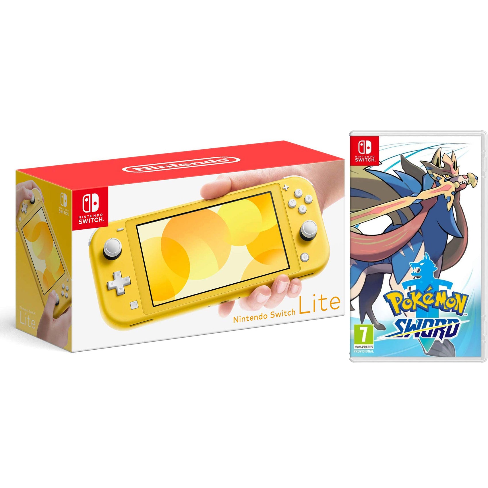 Nintendo Switch Lite 32GB Yellow and Pokemon Sword Bundle - Pro-Distributing