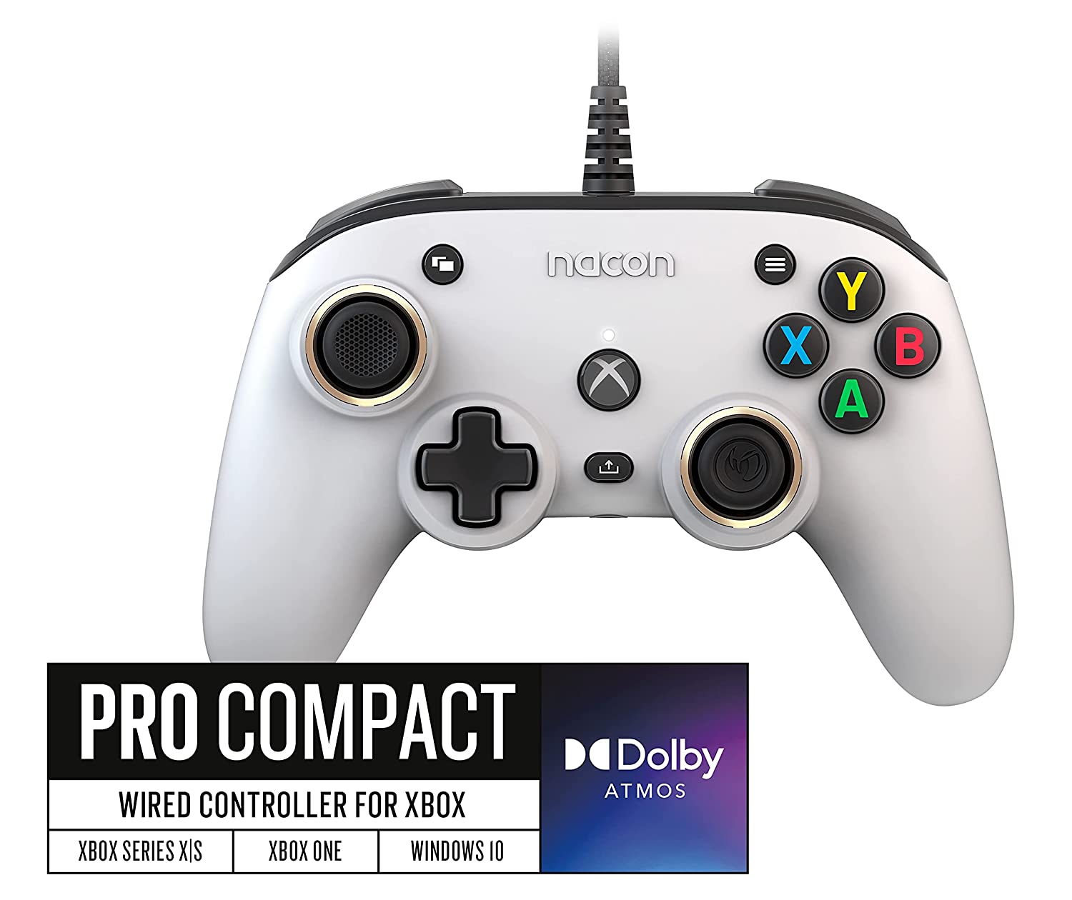 Nacon PRO Compact Controller for Xbox Series X|S and Xbox One - White - Pro-Distributing