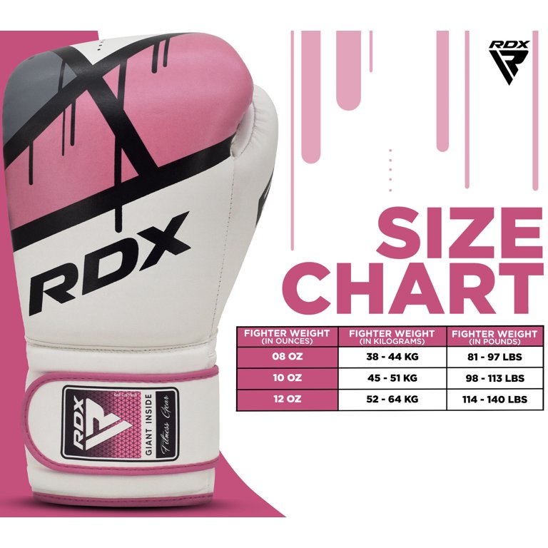 RDX F7 EGO MMA, BJJ, Muay Thai, Kickboxing, Training Boxing Gloves - PINK - 8oz - Pro-Distributing