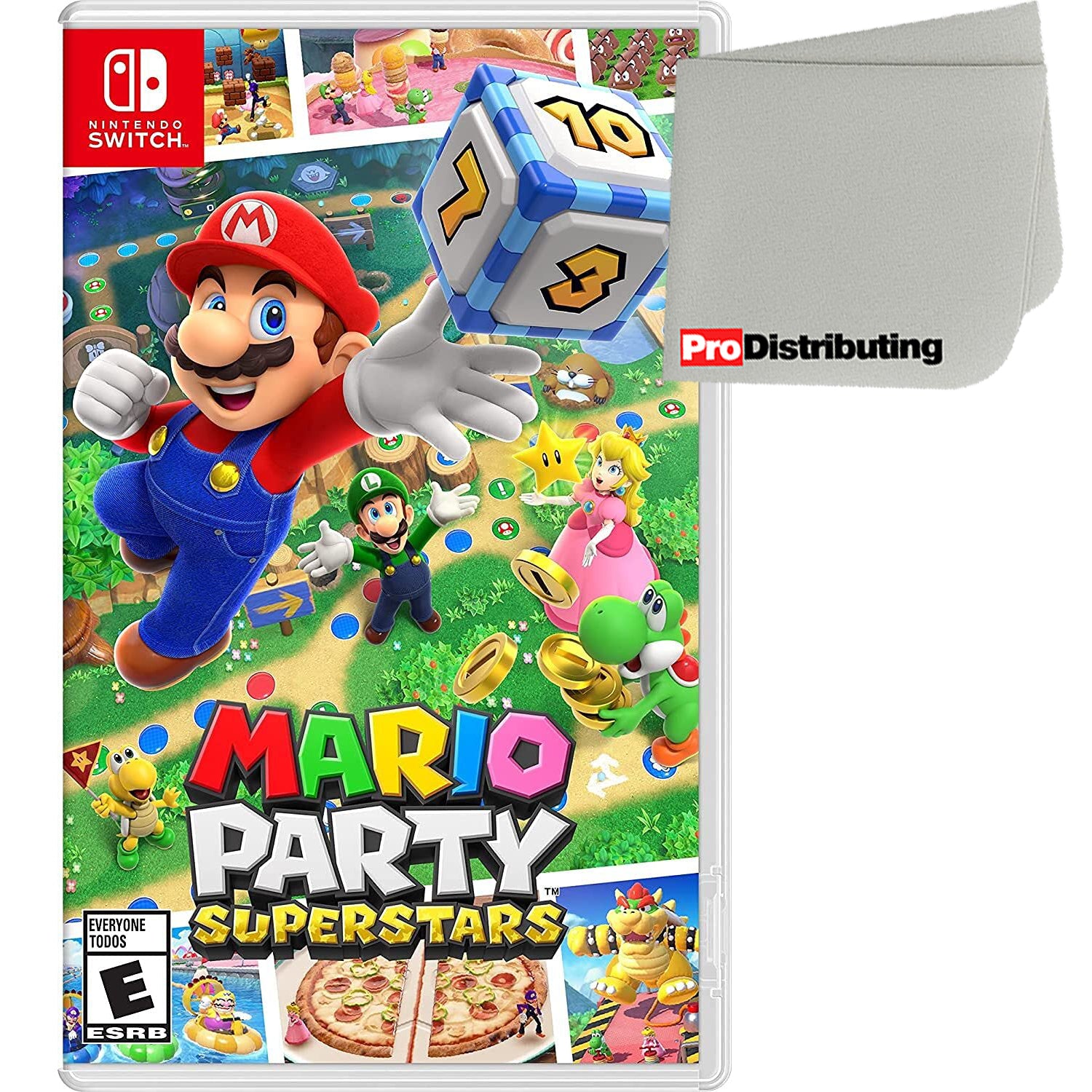 Mario Party Superstars - Nintendo Switch with Screen Cleaning Microfiber Cloth - Pro-Distributing