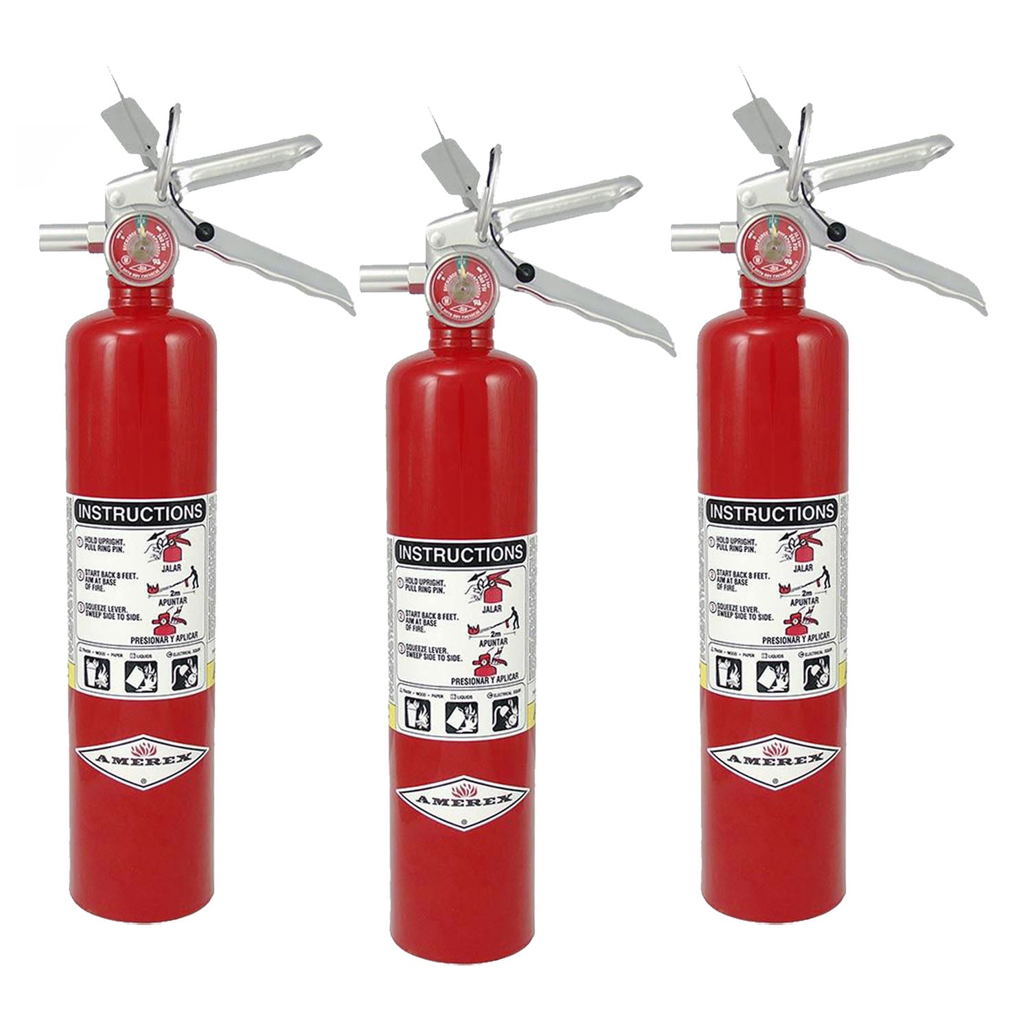 Amerex Dry Chemical Fire Extinguisher - B417T - 2.5 Pounds - 3 Pack - Pro-Distributing