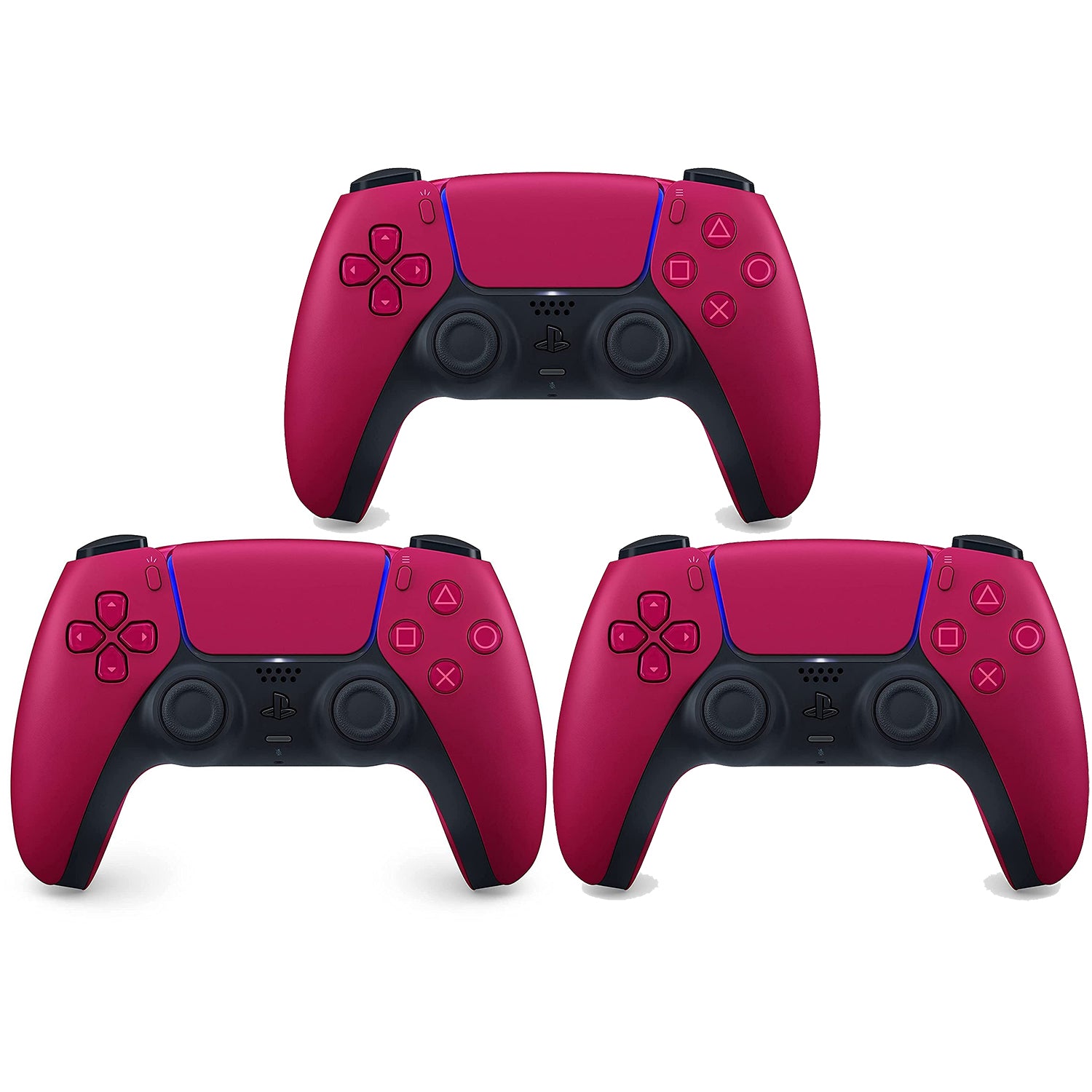 3 Pack Sony PlayStation 5 DualSense Wireless Controller - Cosmic Red - Pro-Distributing
