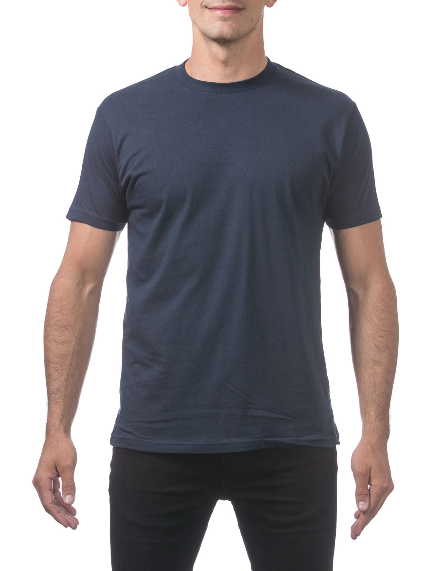 Pro Club Men's Comfort Cotton Short Sleeve T-Shirt - Navy Blue - Small - Pro-Distributing