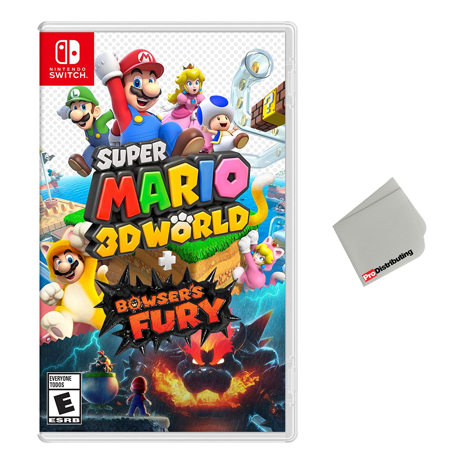 Super Mario 3D World + Bowser’s Fury - Nintendo Switch with Microfiber Cleaning Cloth - Pro-Distributing