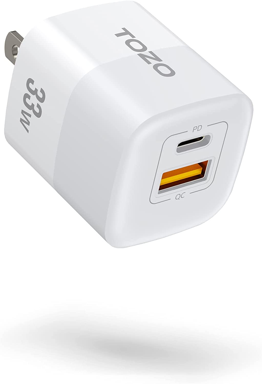 Tozo C3 33W GaN USB-C Dual Port PD and QC Compact Wall Charger Power Adapter - White - Pro-Distributing
