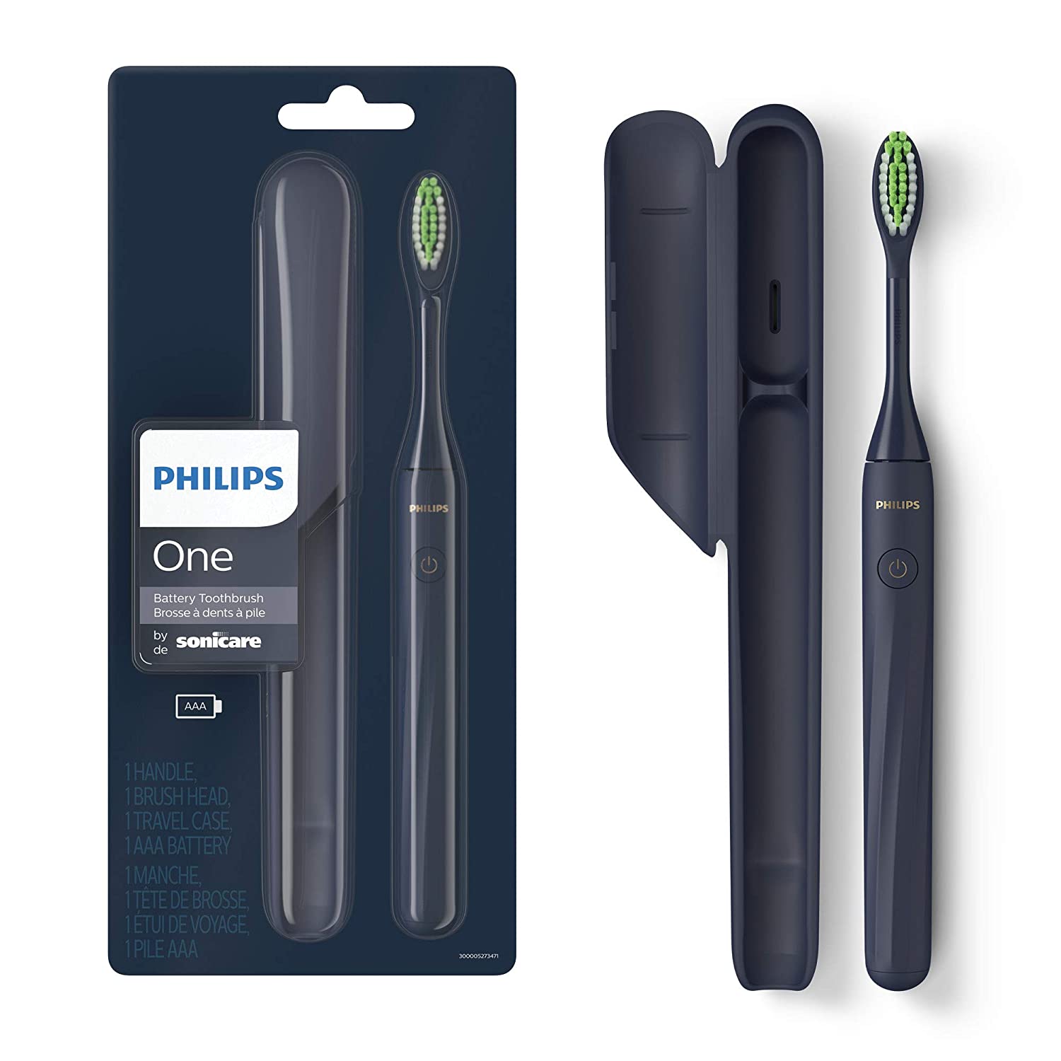 Philips One by Sonicare Battery Toothbrush, Midnight Blue, HY1100/04 - Pro-Distributing