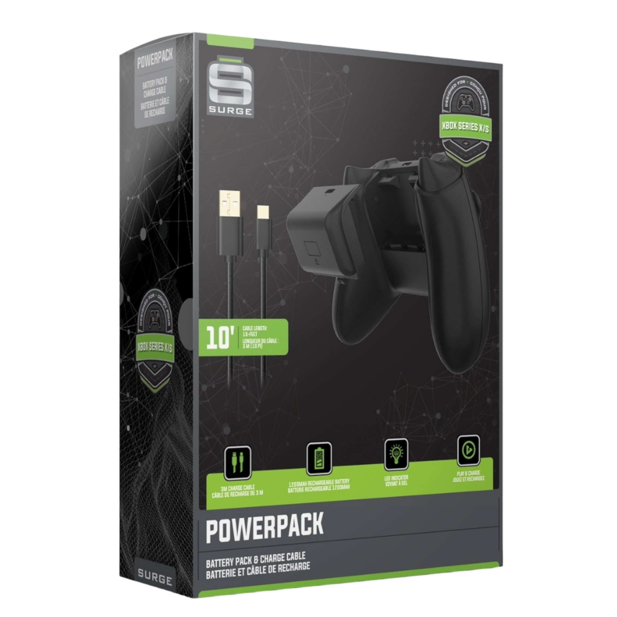 Surge USB-C Charge Cable & Battery for Xbox Series X and S Controllers - Pro-Distributing