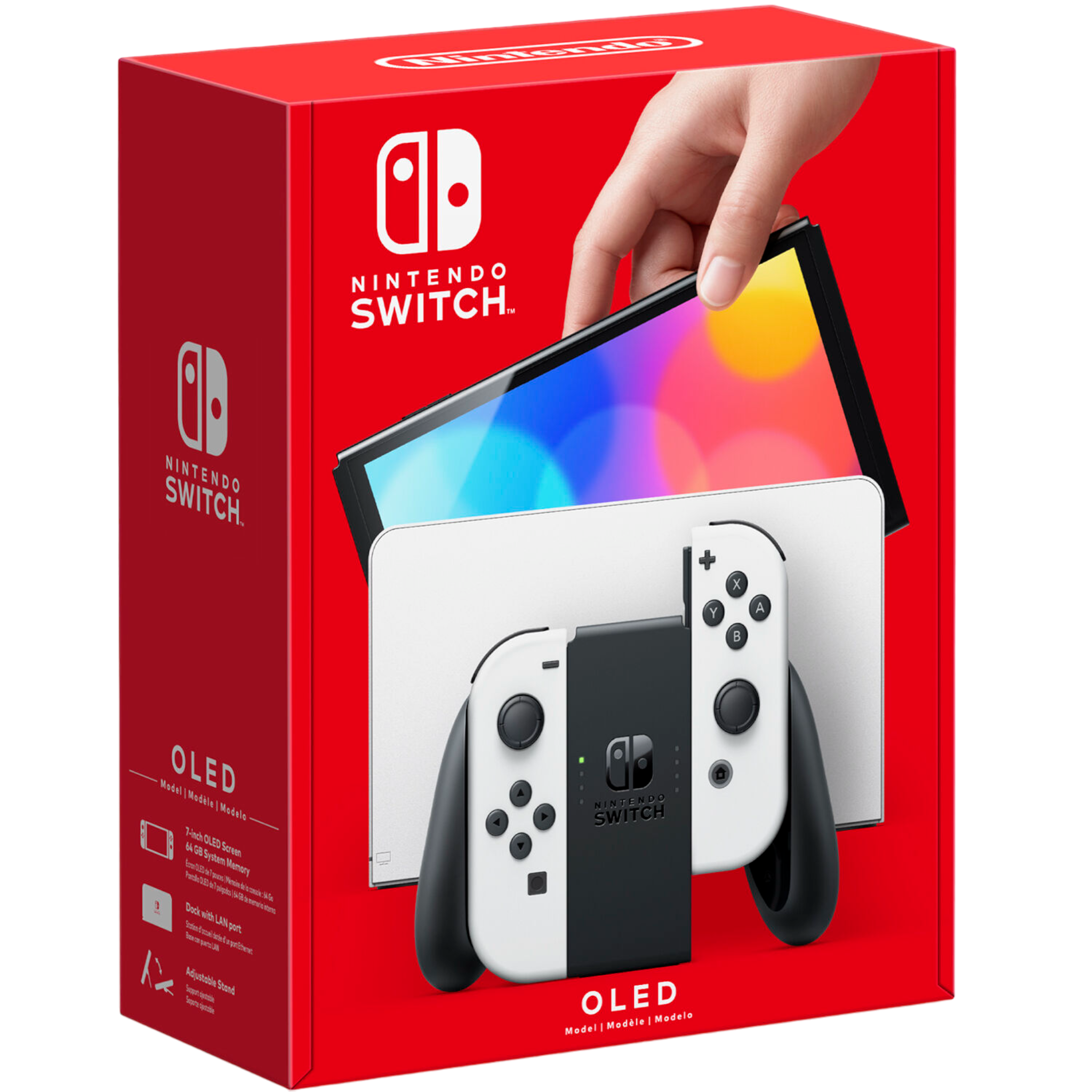 Nintendo Switch 64GB OLED Console White Joy-Con Bundle with Splatoon 3 and PRO-DISTRIBUTING Cleaning Cloth - Pro-Distributing