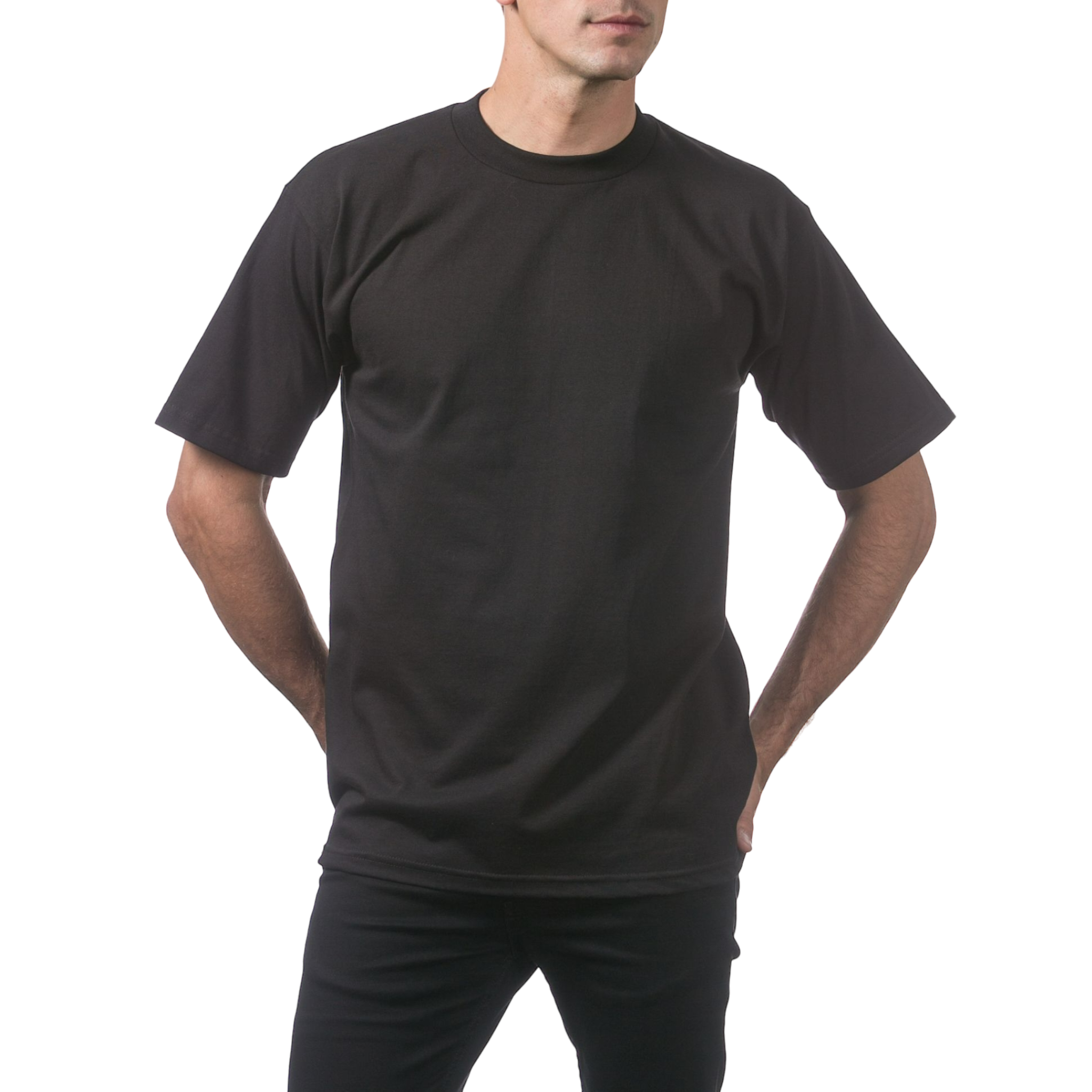 3 Pack Pro Club Men's Heavyweight Short Sleeve Tee - Black - Medium - Pro-Distributing