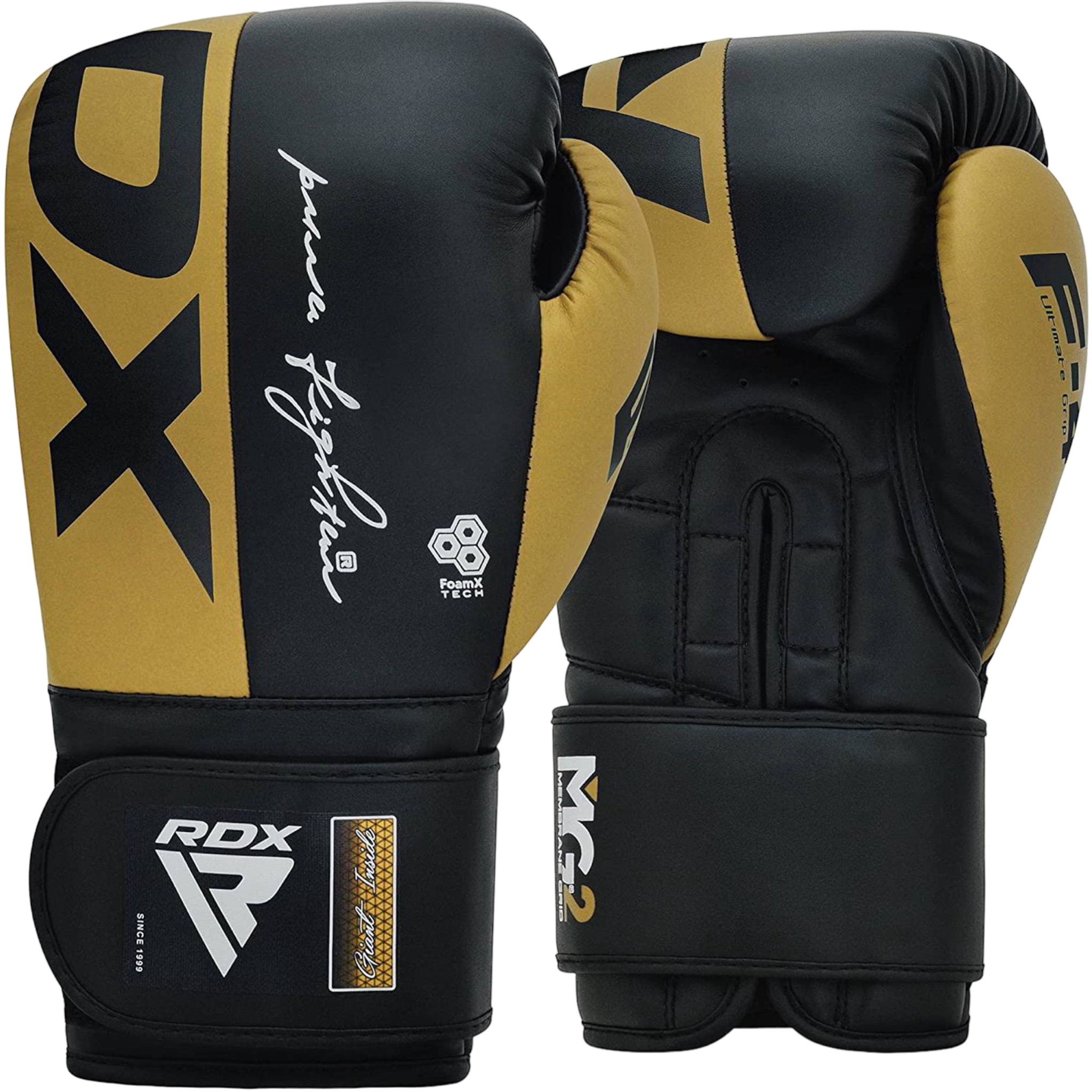 RDX REX F4 MMA, BJJ, Muay Thai, Kickboxing, Training Boxing Gloves - GOLDEN/BLACK - 10oz - Pro-Distributing