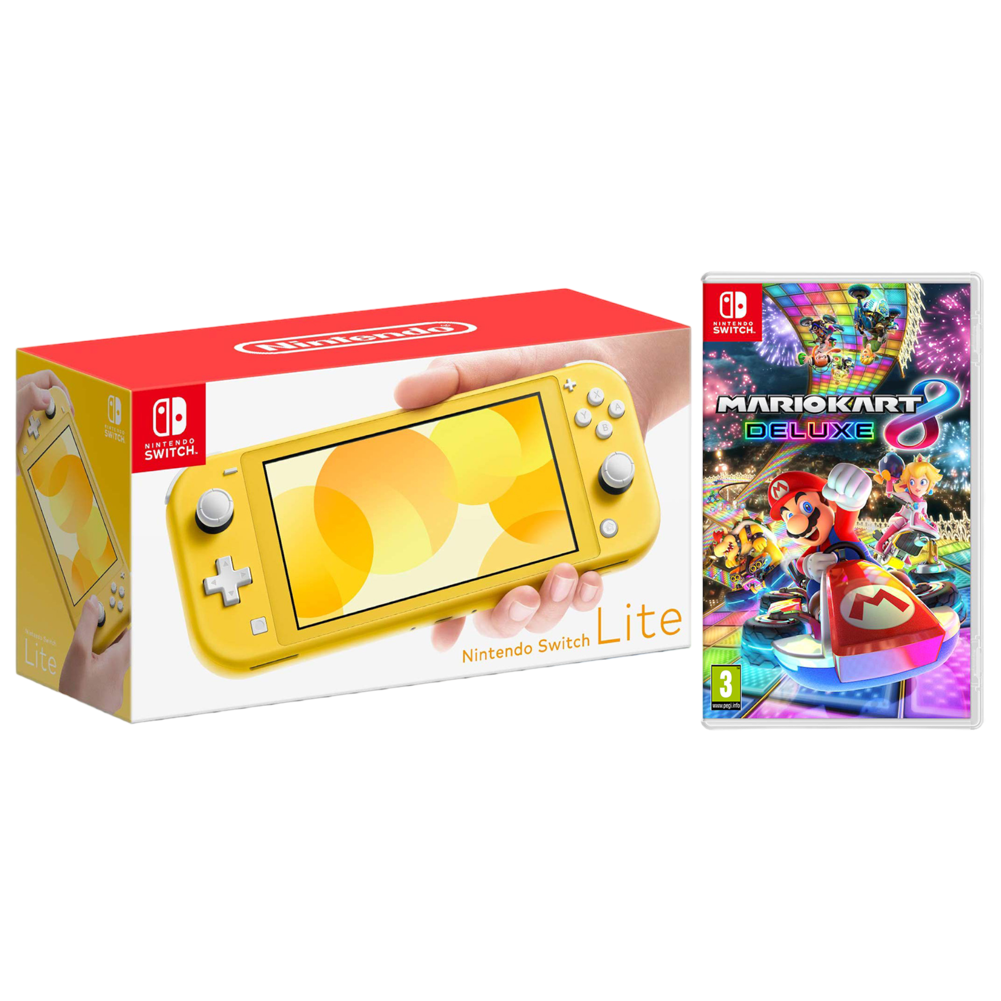 Nintendo Switch Lite 32GB Yellow and Mario Kart 8 Bundle - Pro-Distributing
