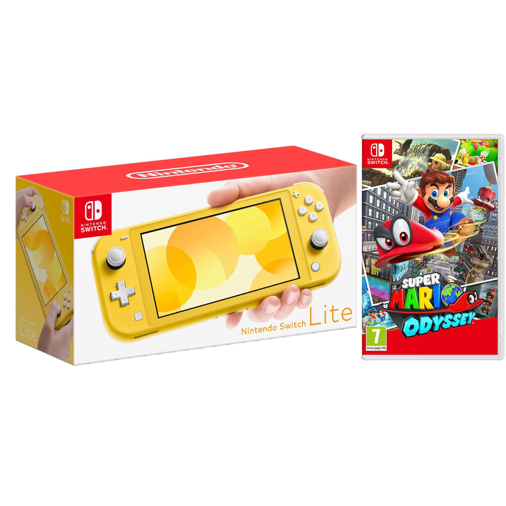 Nintendo Switch Lite 32GB Yellow and Super Mario Odyssey Bundle - Pro-Distributing