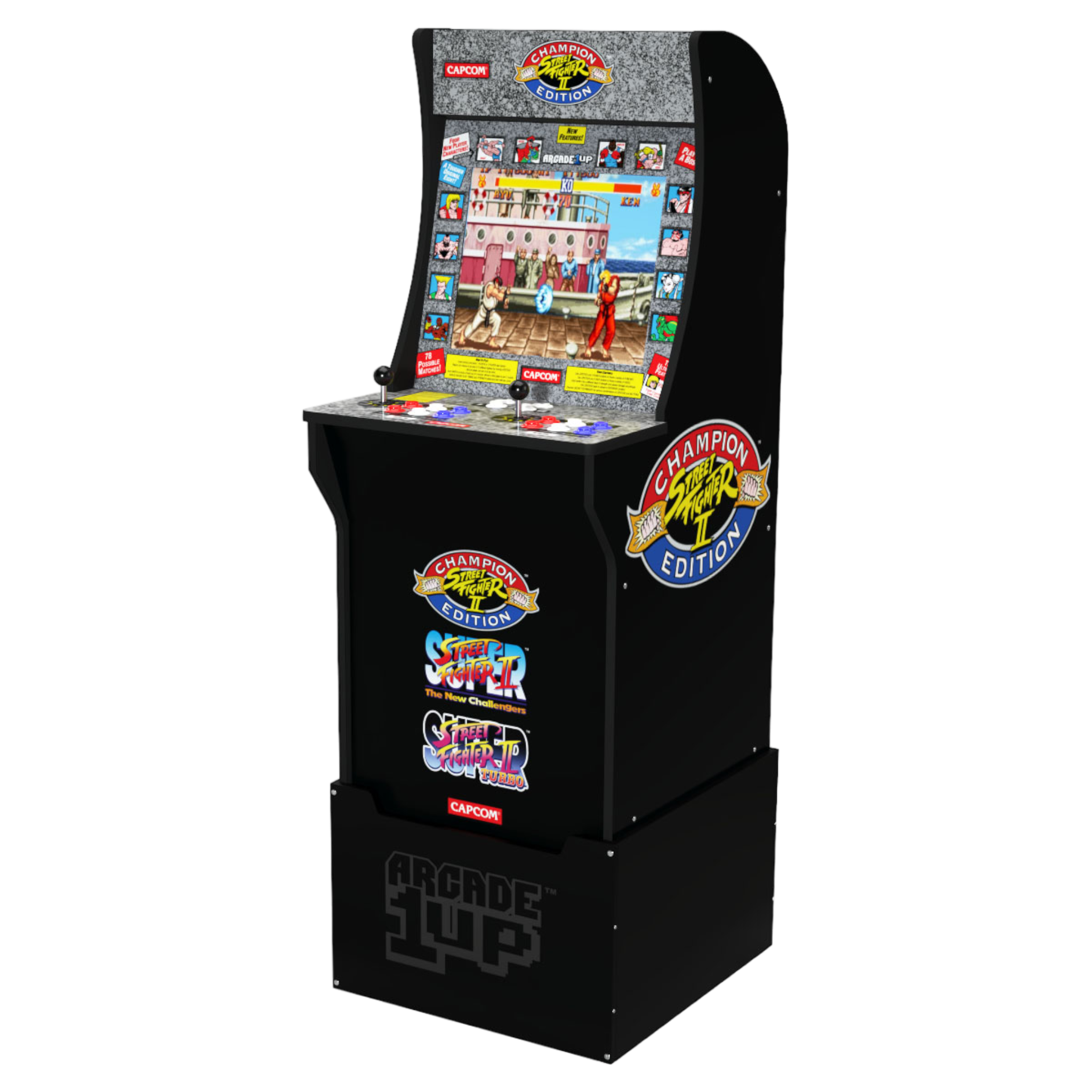 Arcade1Up Street Fighter 3 in 1 Home Retro Arcade Cabinet with Riser and 17-inch Screen - Pro-Distributing
