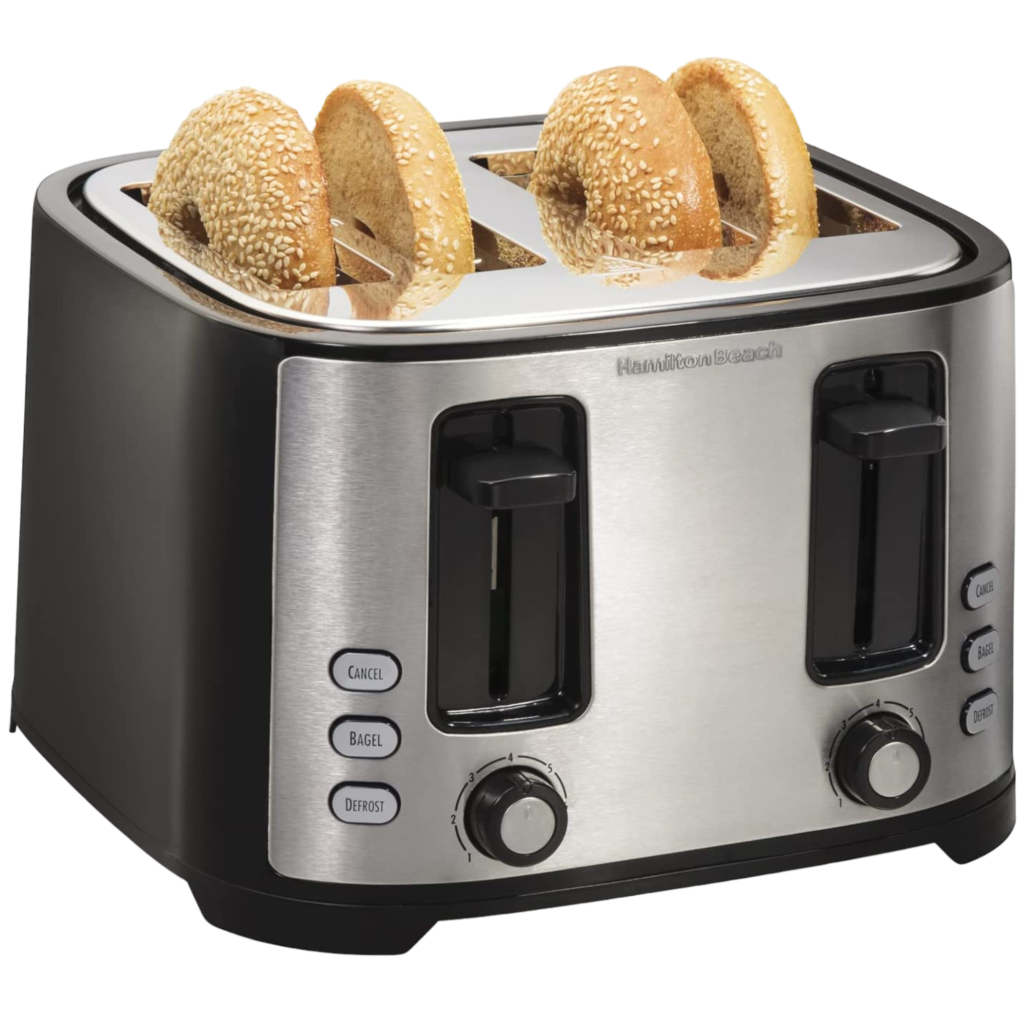 Hamilton Beach 4 Slice Toaster with Defrost, Auto-Shutoff  - Black - Pro-Distributing