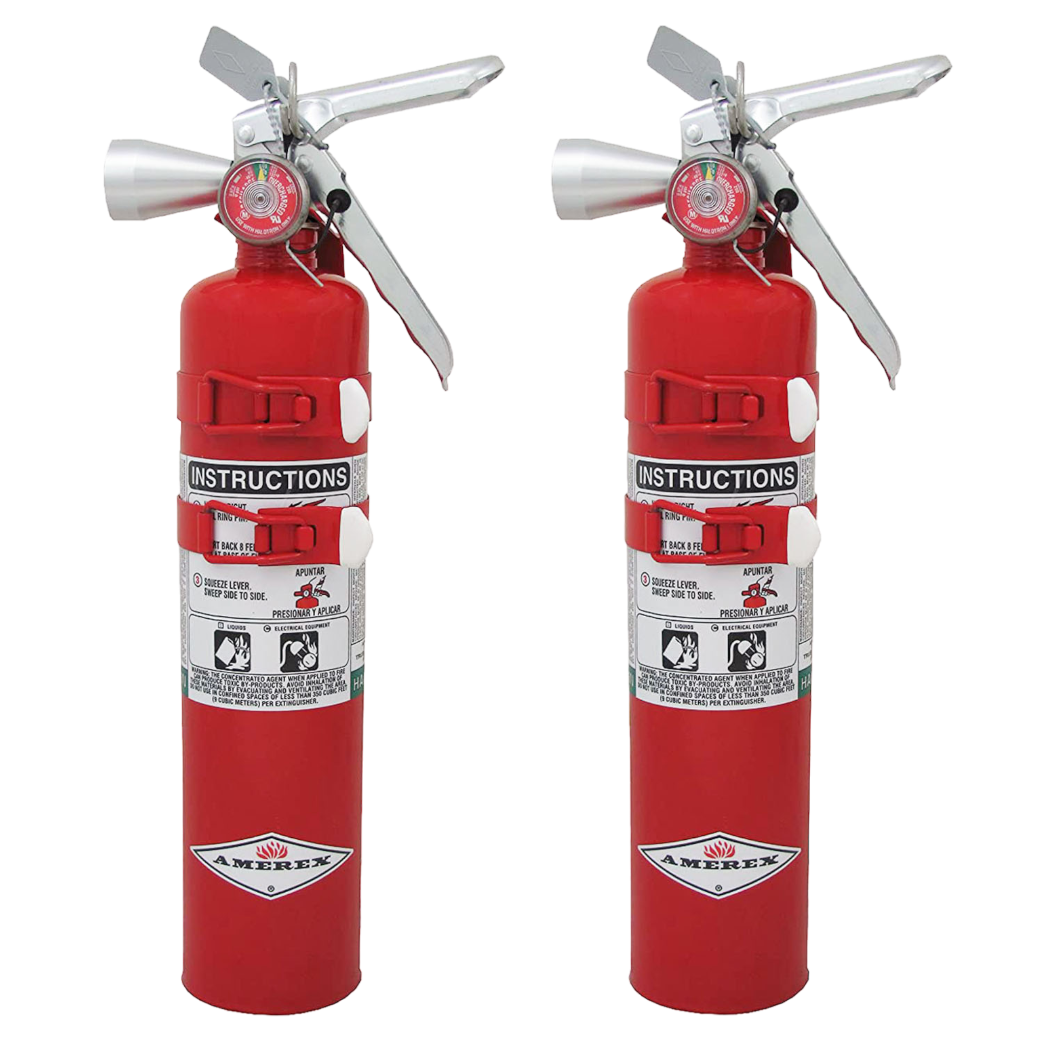 Amerex TYF B385TS, 2.5lb Halotron I Class B C Fire Extinguisher - 2 Pack - Pro-Distributing