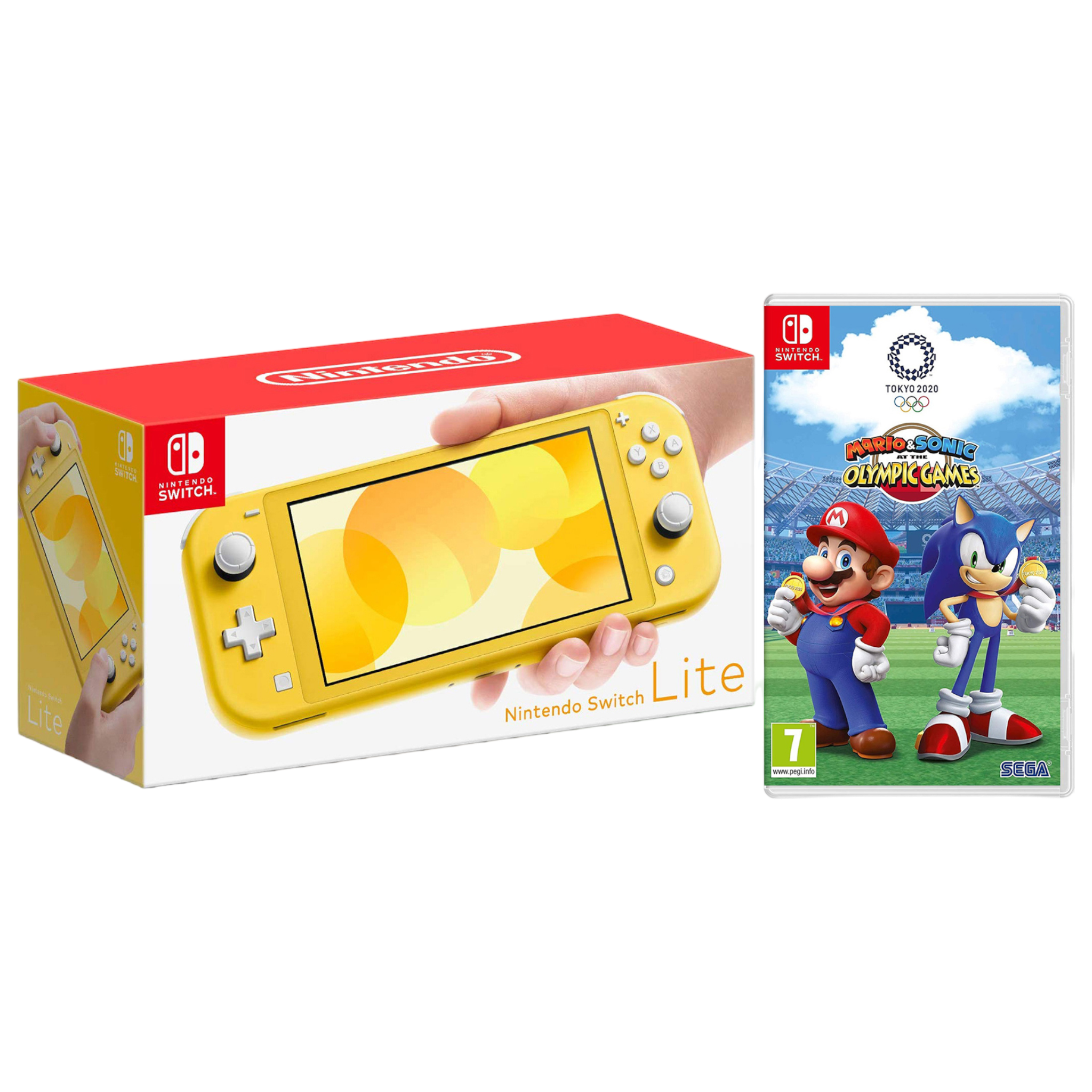 Nintendo Switch Lite 32GB Yellow and Mario & Sonic Olympic Games 2020 Bundle - Pro-Distributing