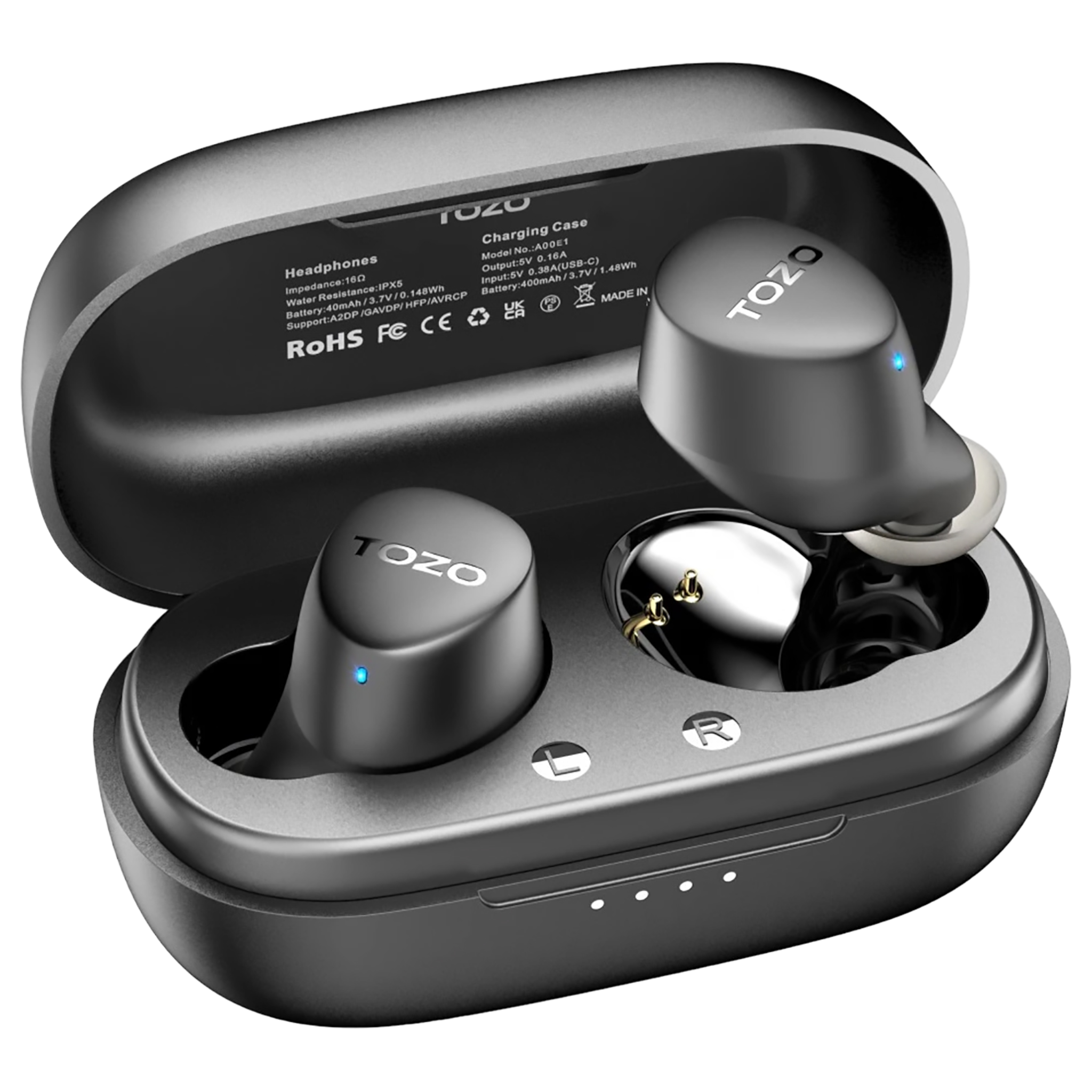 TOZO Agile Dots A00E1 Waterproof Bluetooth Wireless Earbuds with Charging Case - Pro-Distributing