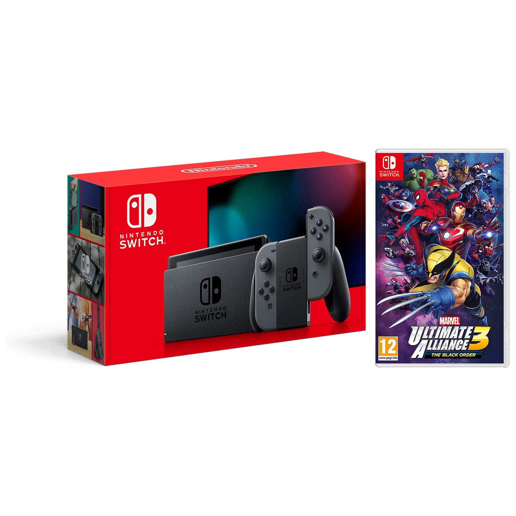 Nintendo Switch 32GB Console - Gray Joy-Con - New Version with Marvel Ultimate Alliance 3: The Black Order - Pro-Distributing