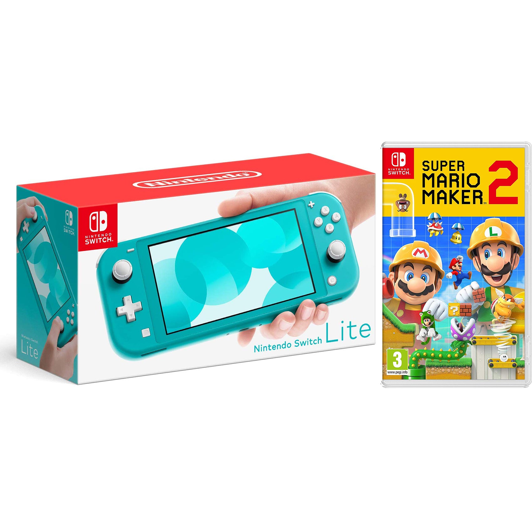 Nintendo Switch Lite 32GB Turquoise and Super Mario Maker 2 Bundle freeshipping - Pro-Distributing