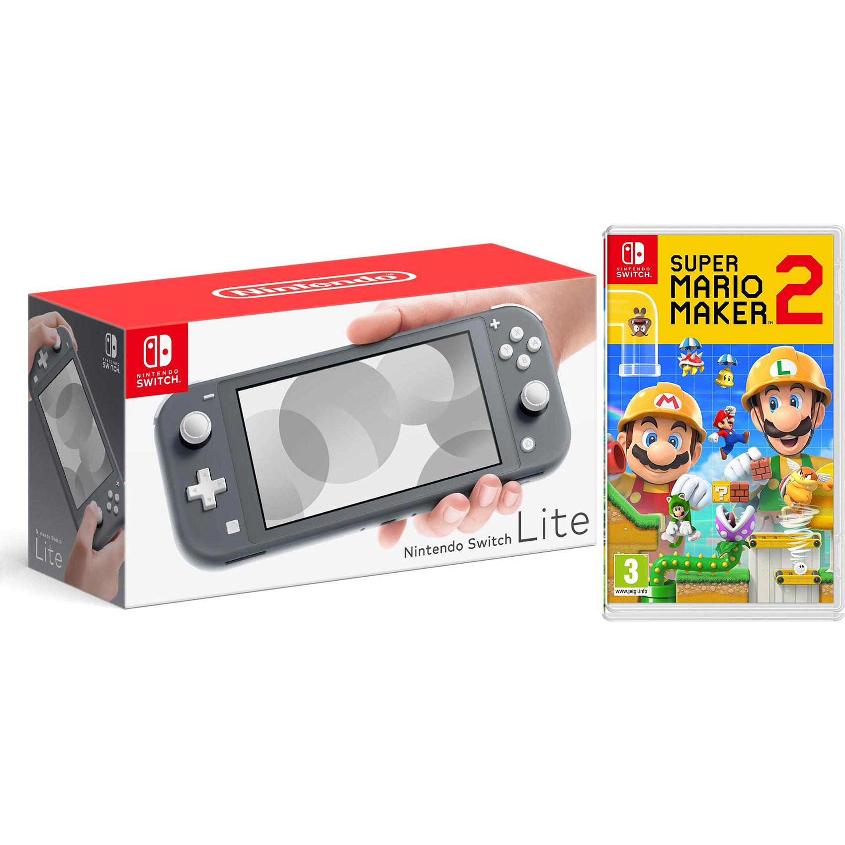 Nintendo Switch Lite 32GB Gray and Super Mario Maker 2 Bundle - Pro-Distributing